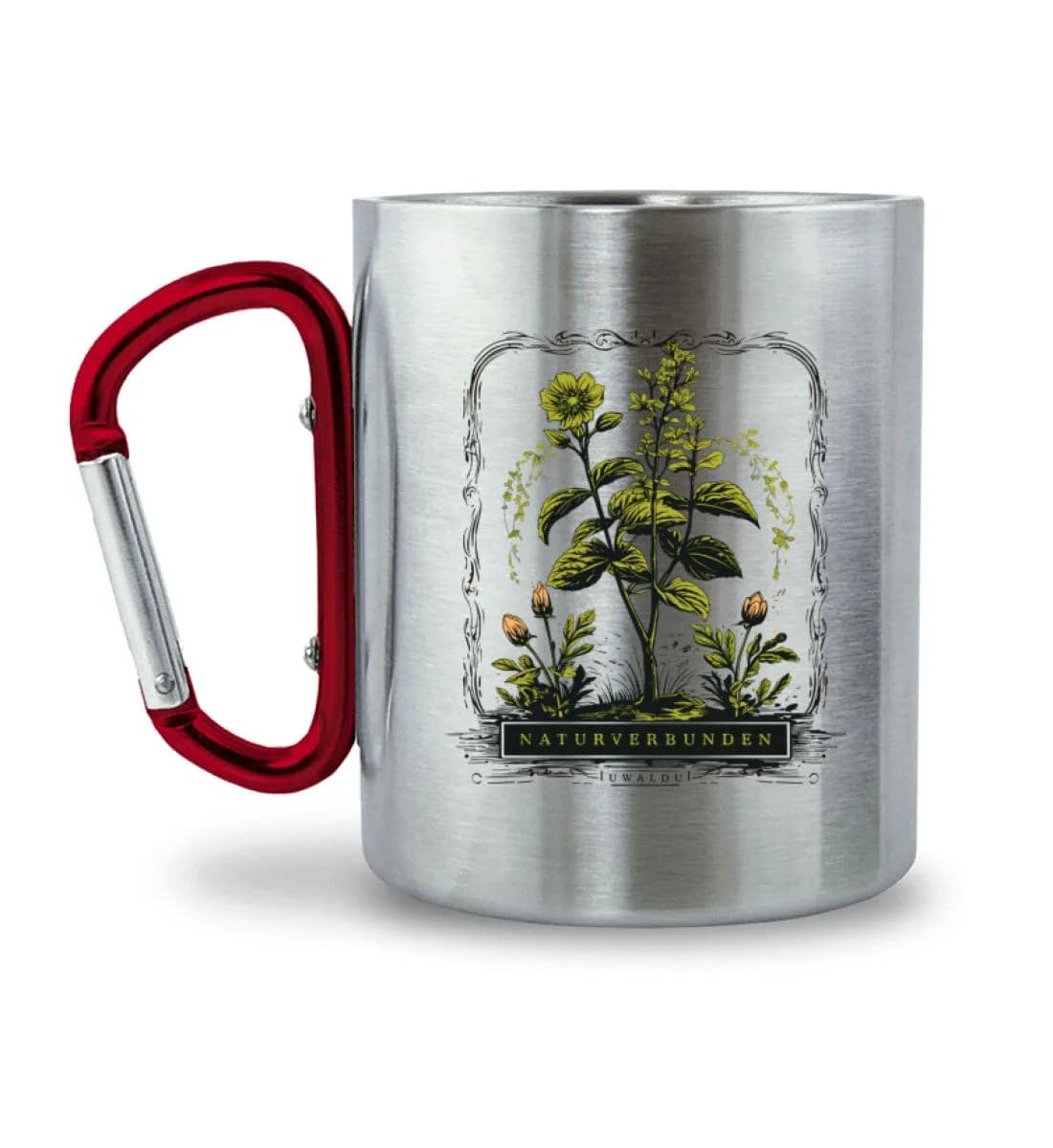 Naturverbunden - Edelstahltasse mit Karabinergriff 2