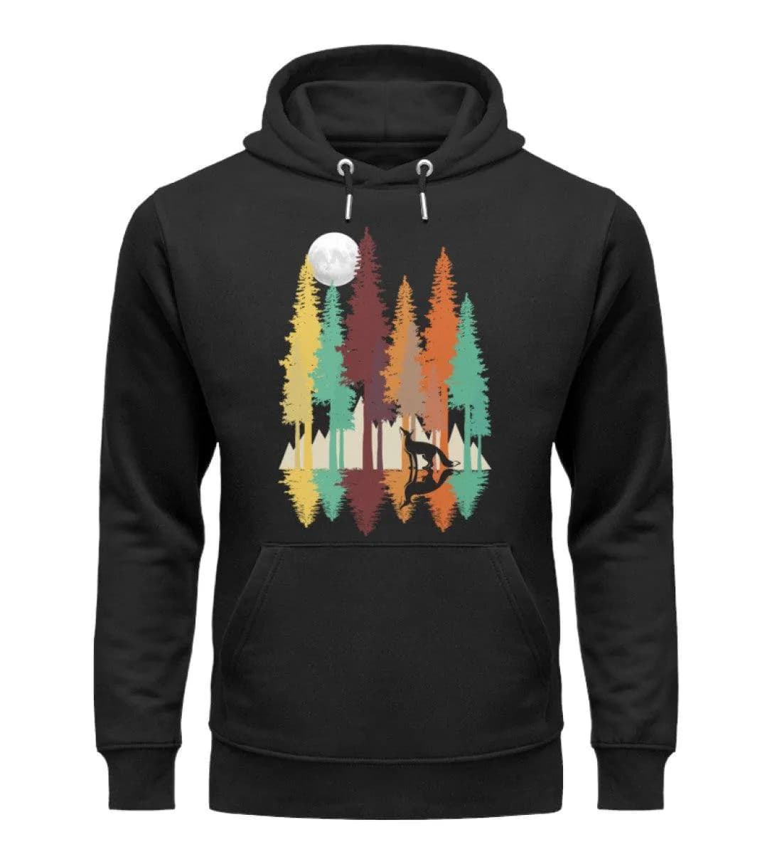 Fuchs im Wald mit Mond - Unisex Premium Bio Hoodie