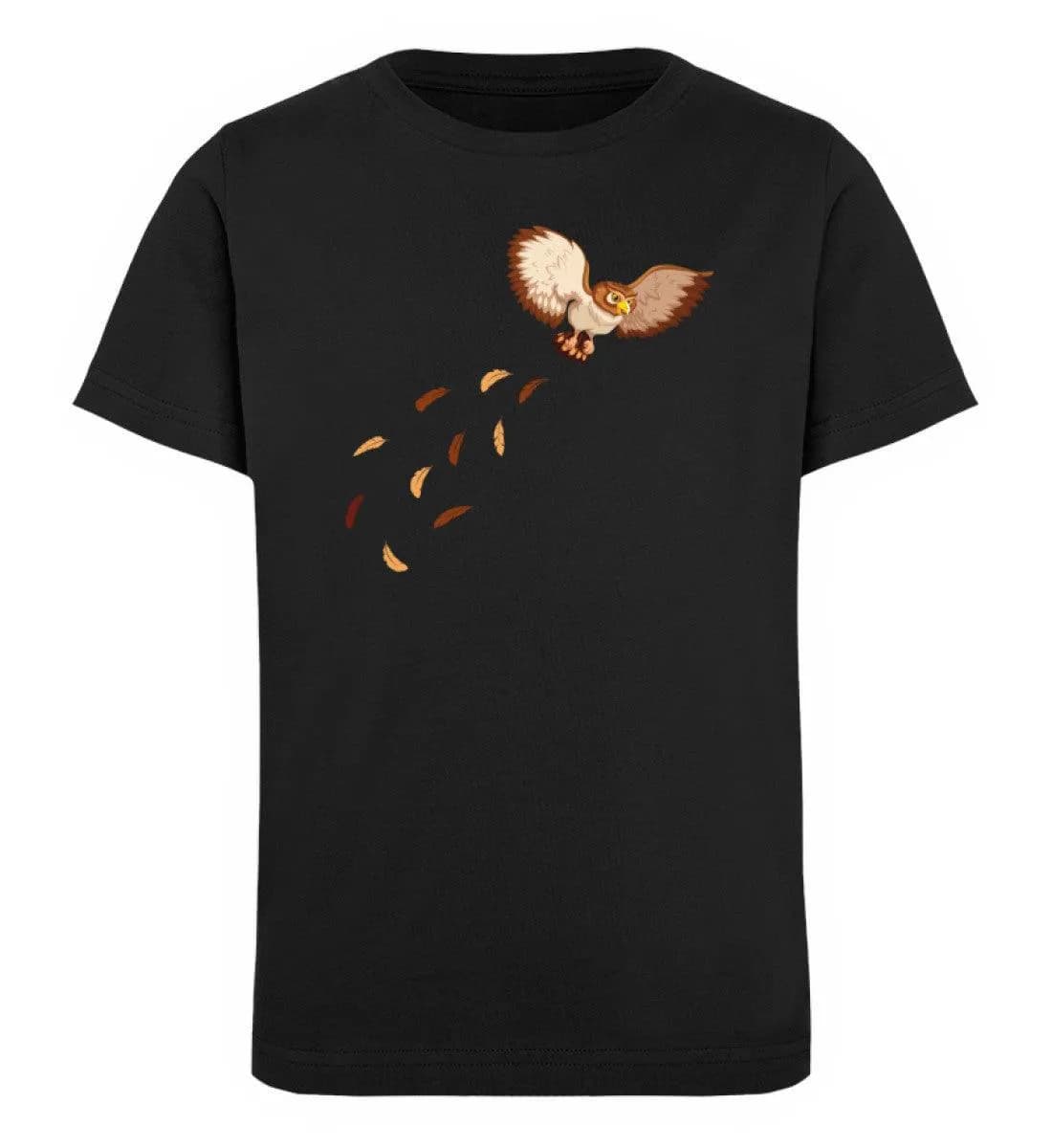 Eule Brust mit Federn  - Kinder Bio T-Shirt