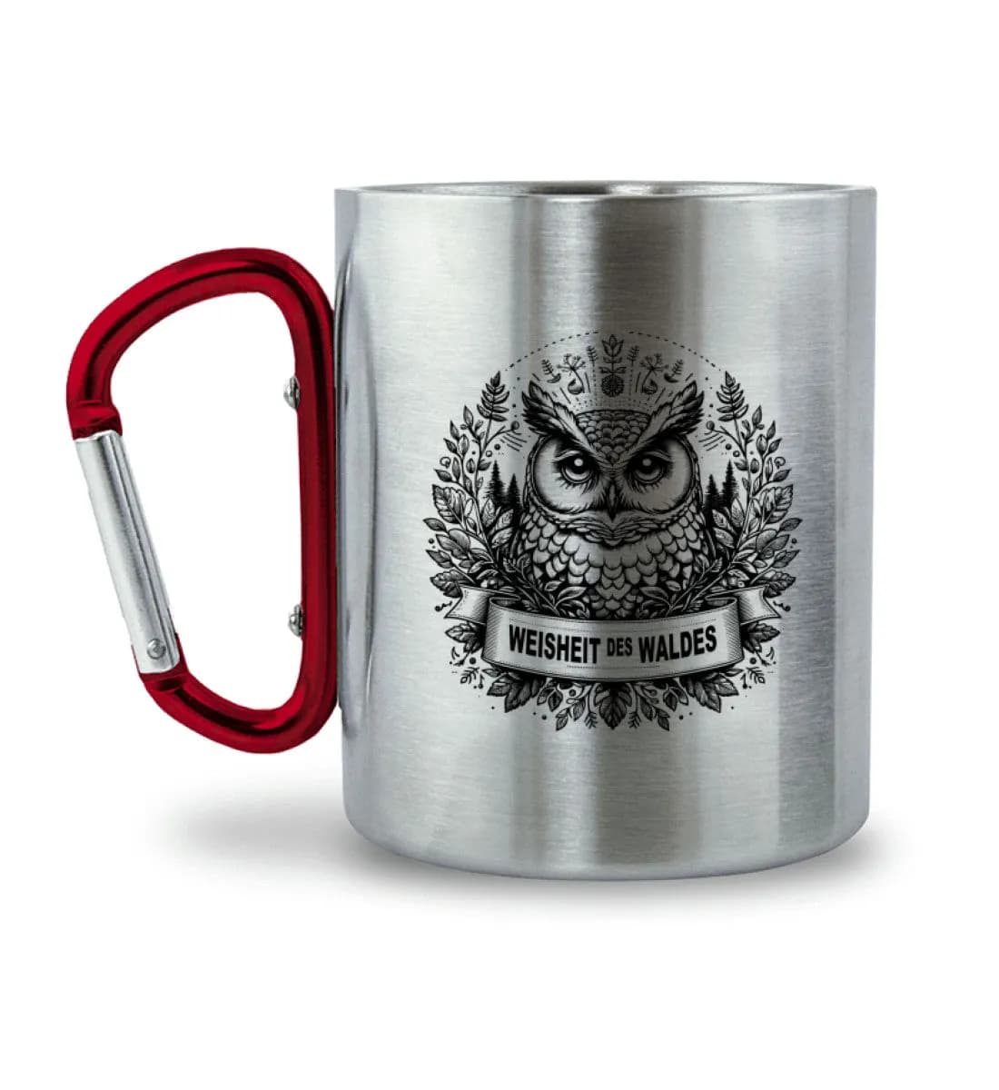 Weisheit des Waldes - Edelstahltasse mit Karabinergriff 2