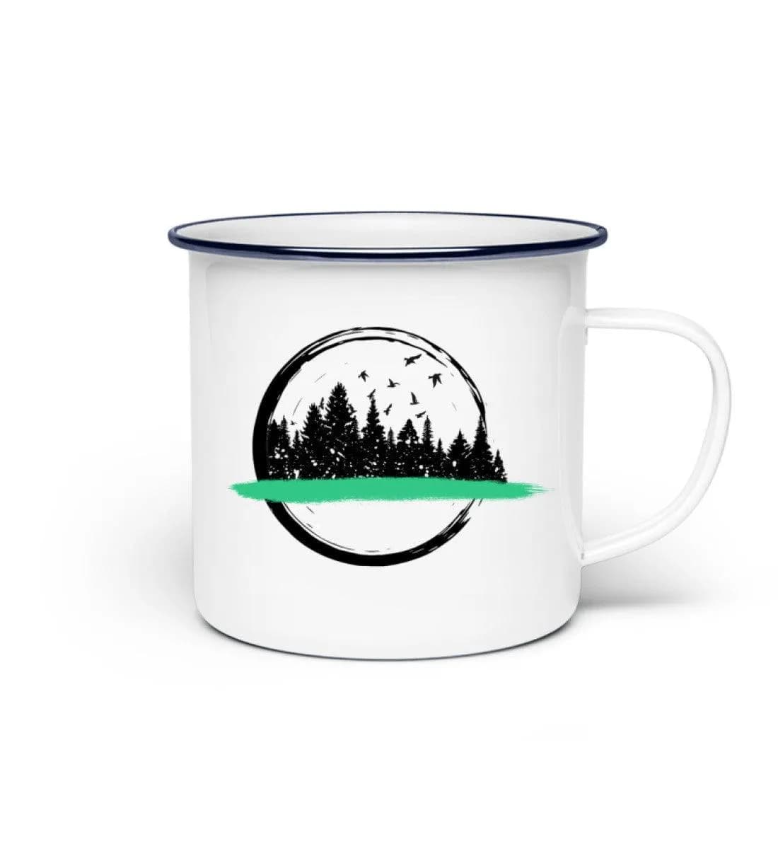 Wald im Kreis - Emaille Tasse 2