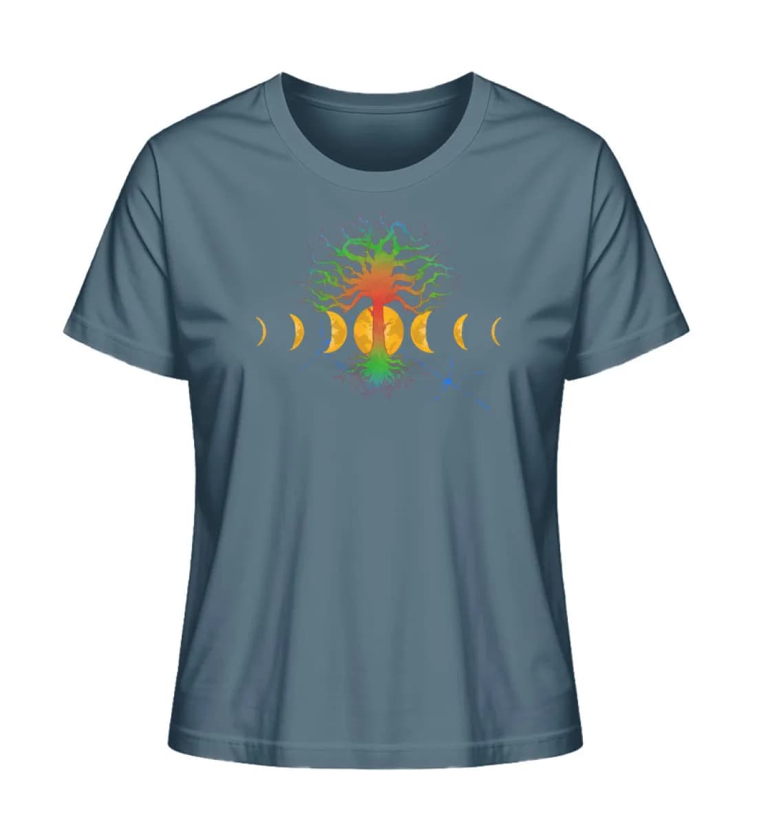 Hot tree with moonphases - Damen Premium Bio Shirt 4