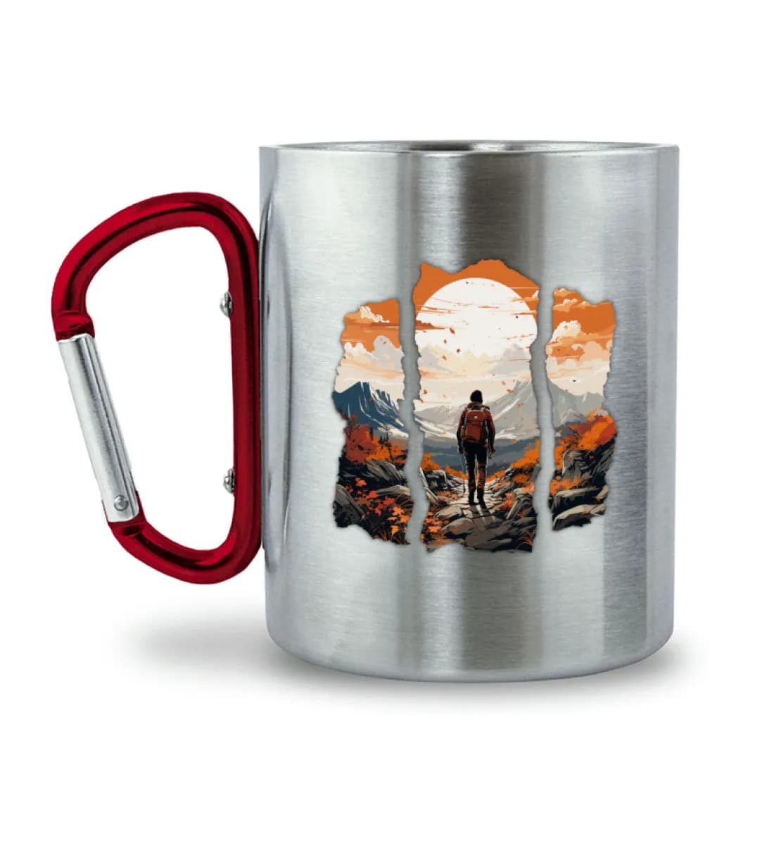 Hiking Autumn - Edelstahltasse mit Karabinergriff 2