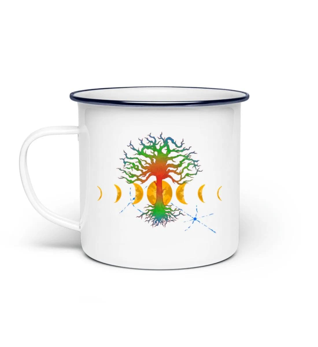 Hot Tree with moonphases - Emaille Tasse