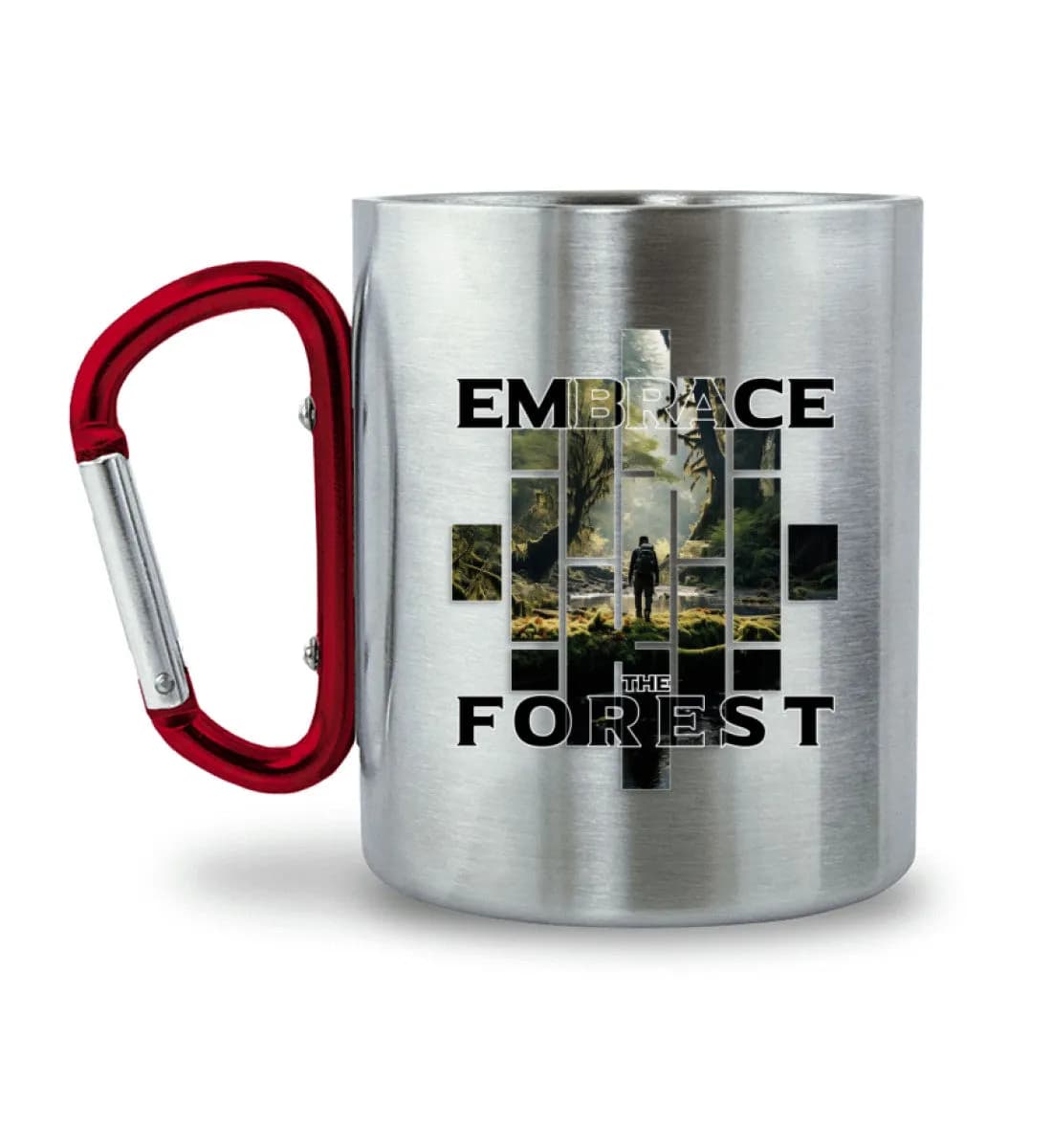 Embrace the forest - Edelstahltasse mit Karabinergriff 2