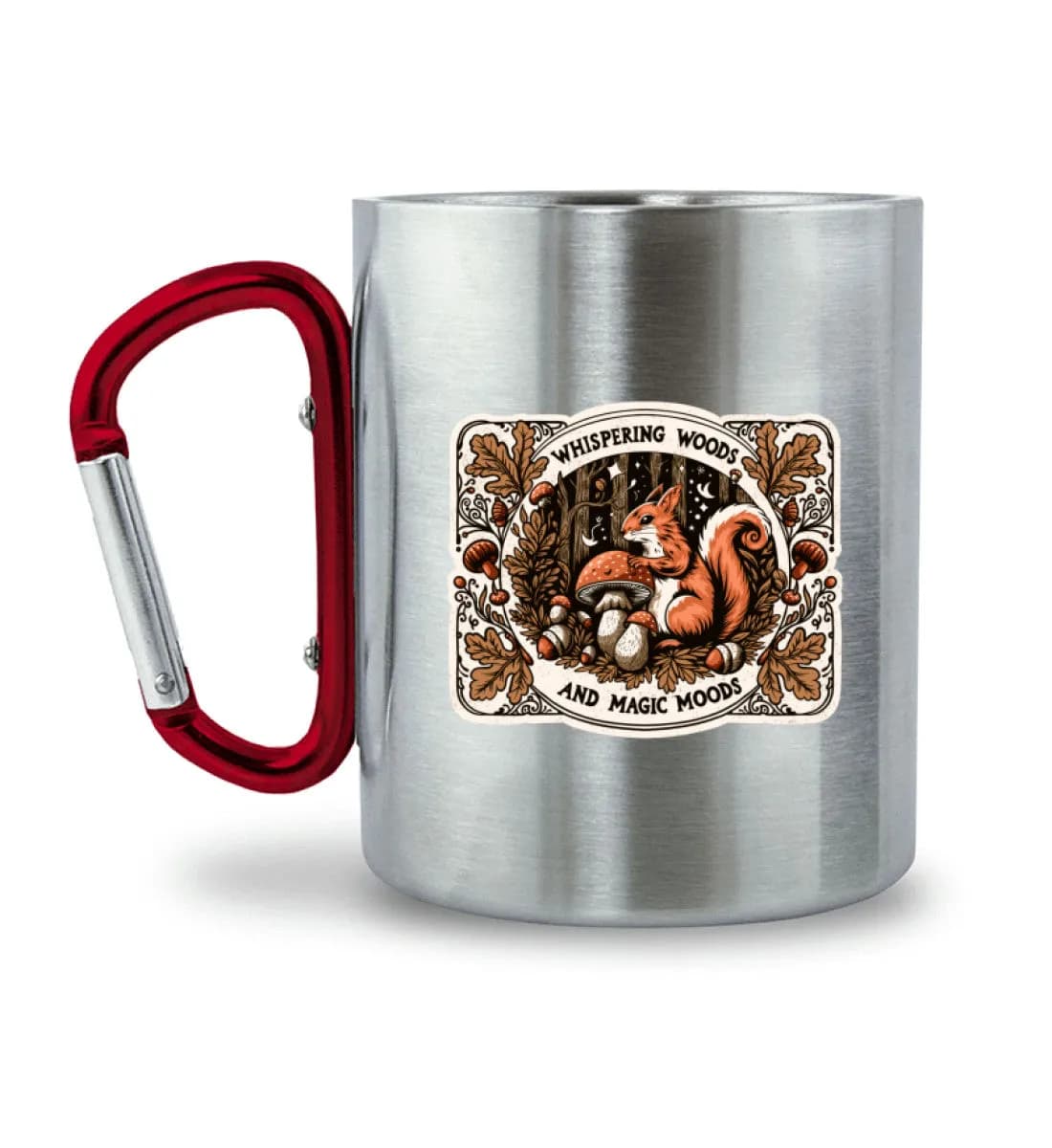 Whispering Woods Squirrel - Edelstahltasse mit Karabinergriff 2