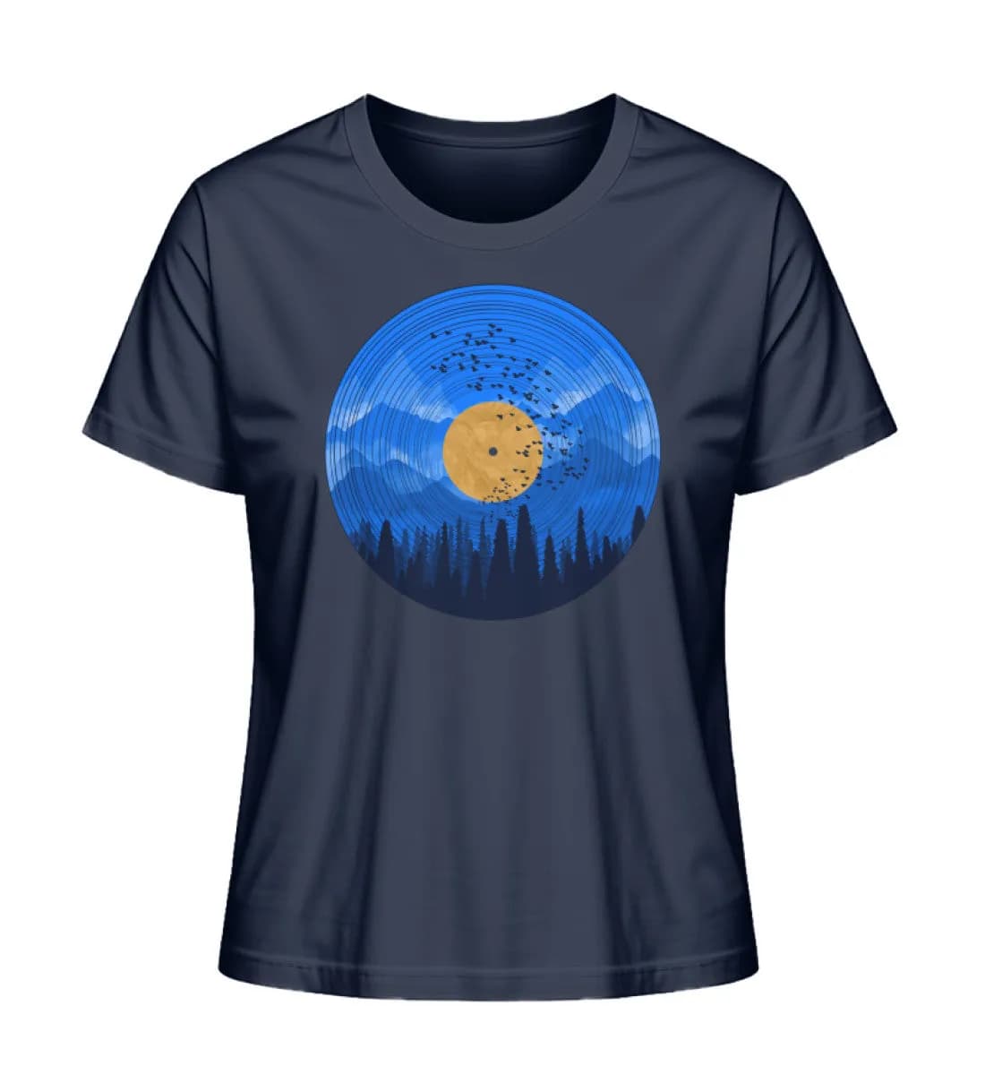 Wald auf Schallplatte blau - Damen Premium Bio Shirt 2