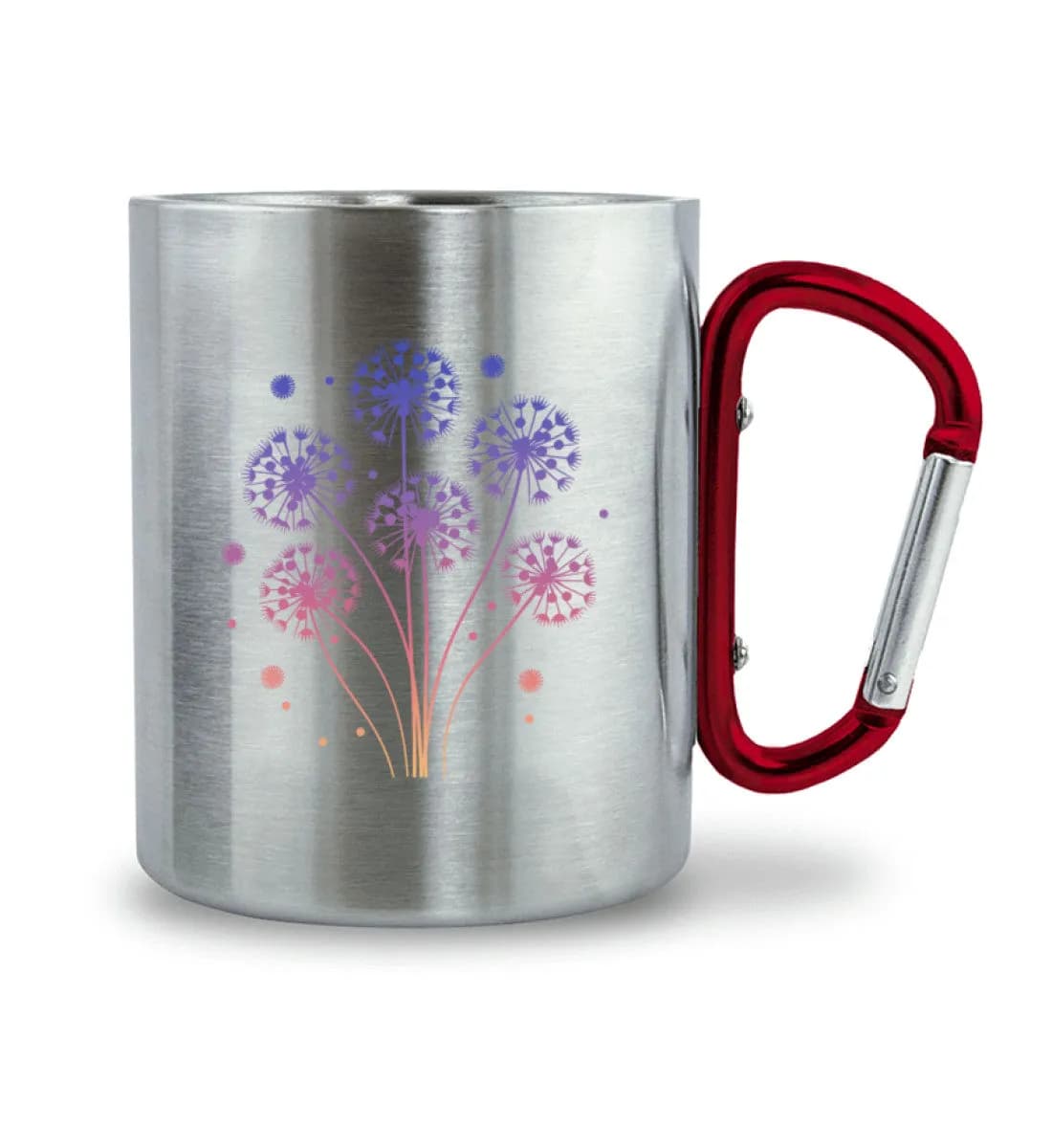 Pusteblume - Edelstahltasse mit Karabinergriff
