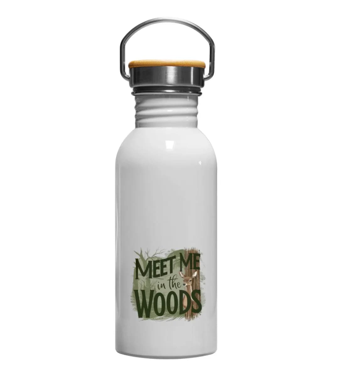 Meet me in the woods deer - Edelstahl Trinkflasche
