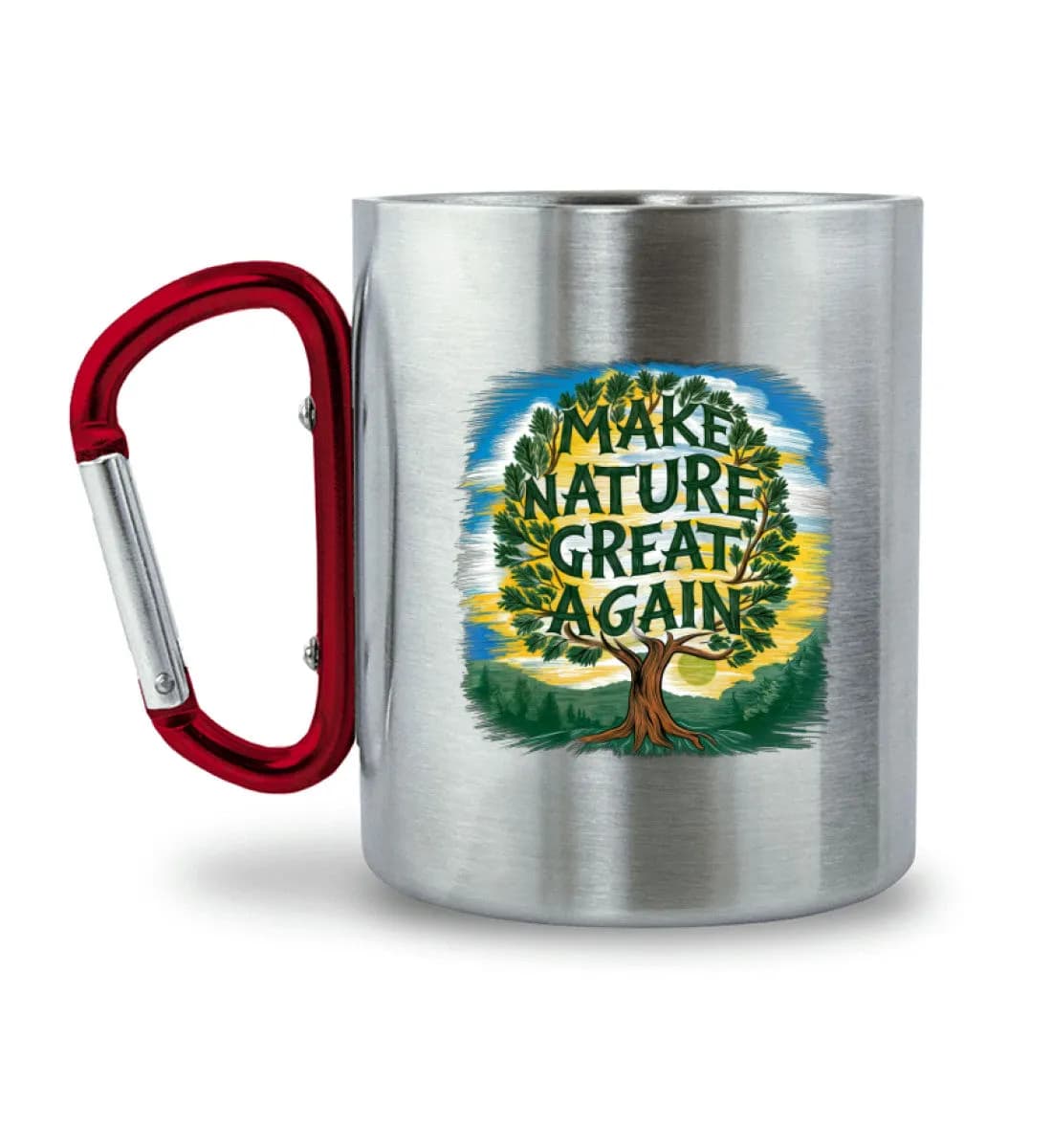 Make Nature great again Tree - Edelstahltasse mit Karabinergriff 2