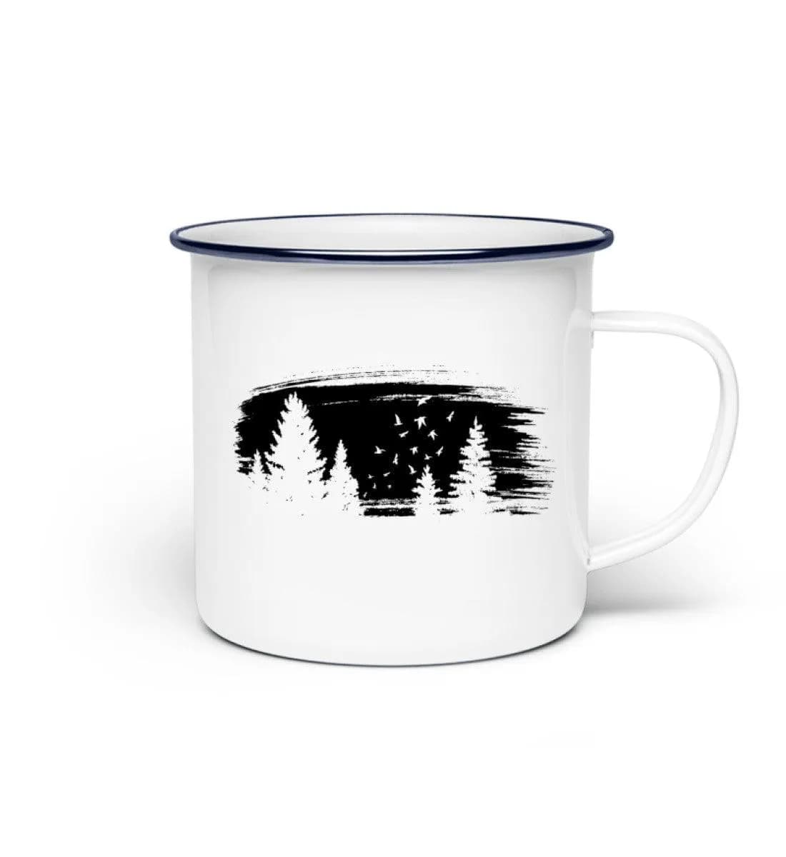 Wald mit Vögeln - Emaille Tasse 2