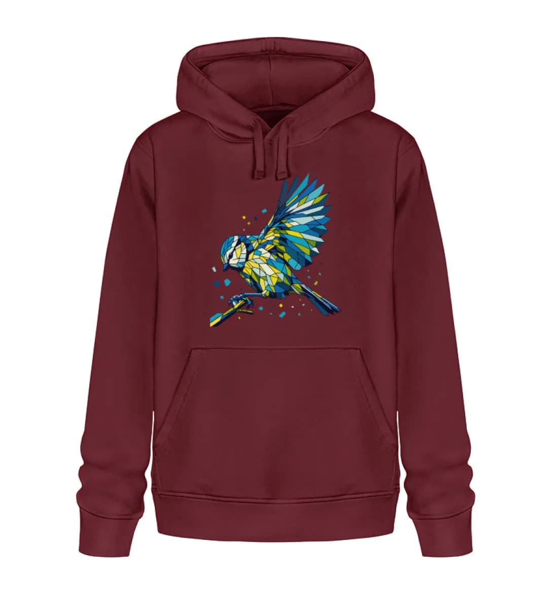 Blaumeise Polygon bunt - Unisex Basic Bio Hoodie 3