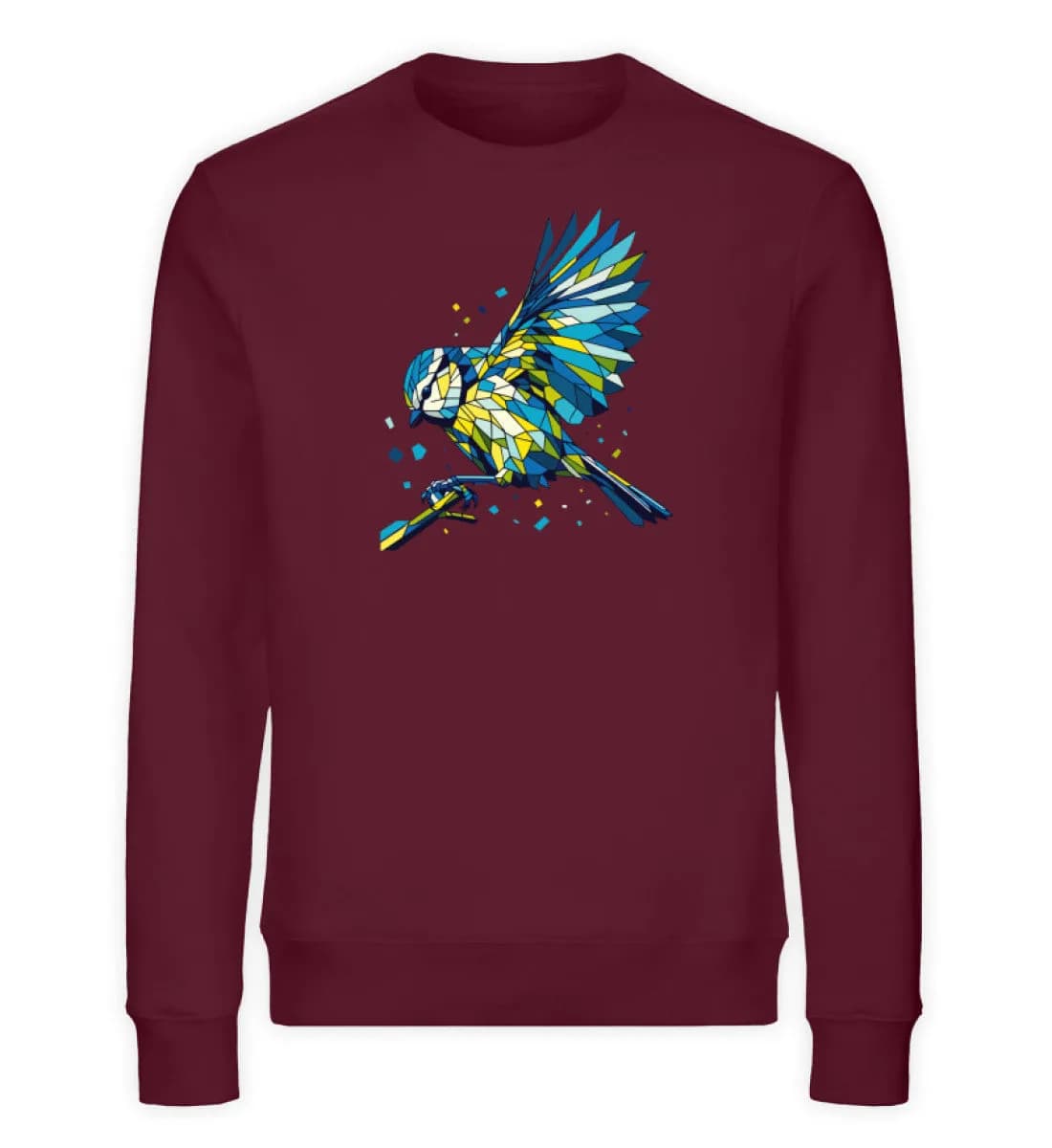 Blaumeise Polygon bunt - Unisex Bio Sweatshirt 2