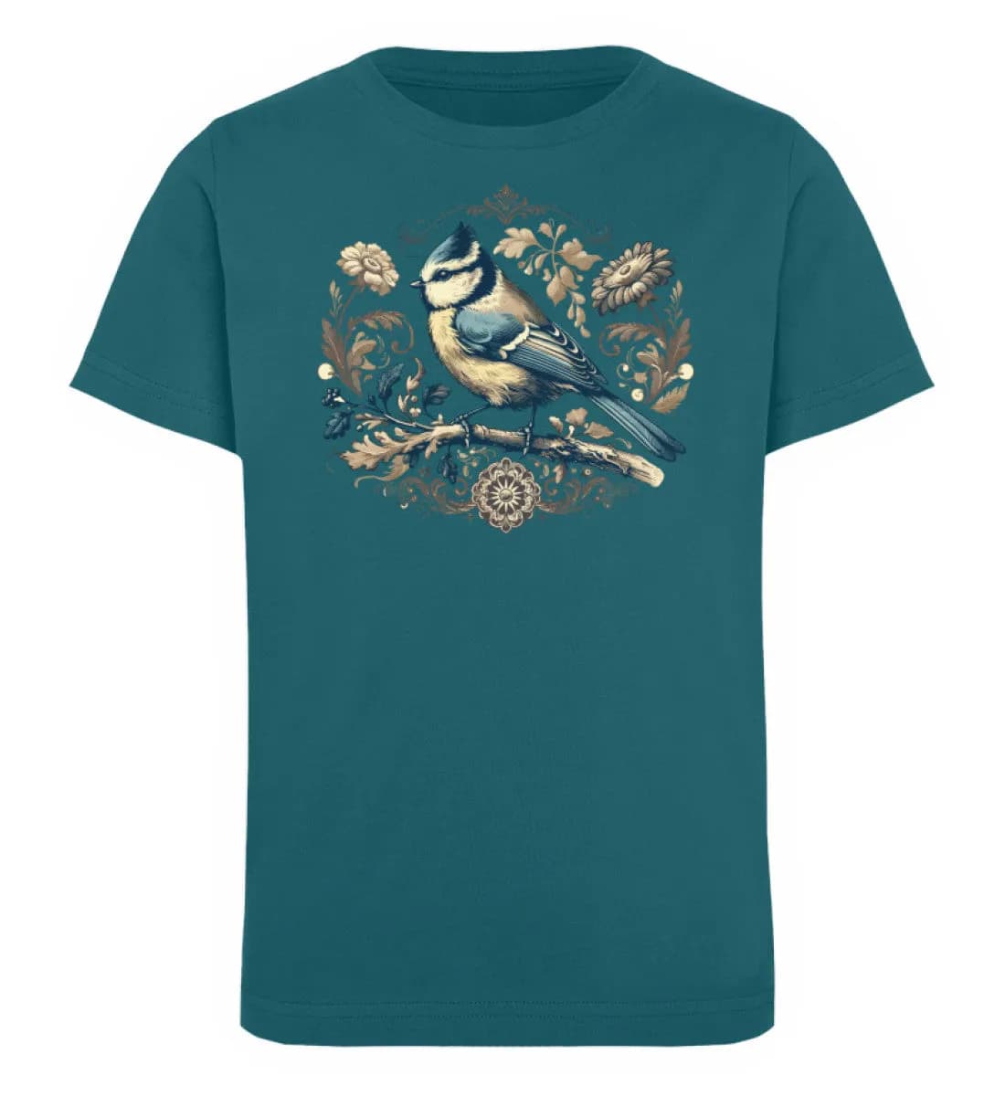 Blaumeise Retroblumen - Kinder Bio T-Shirt 3