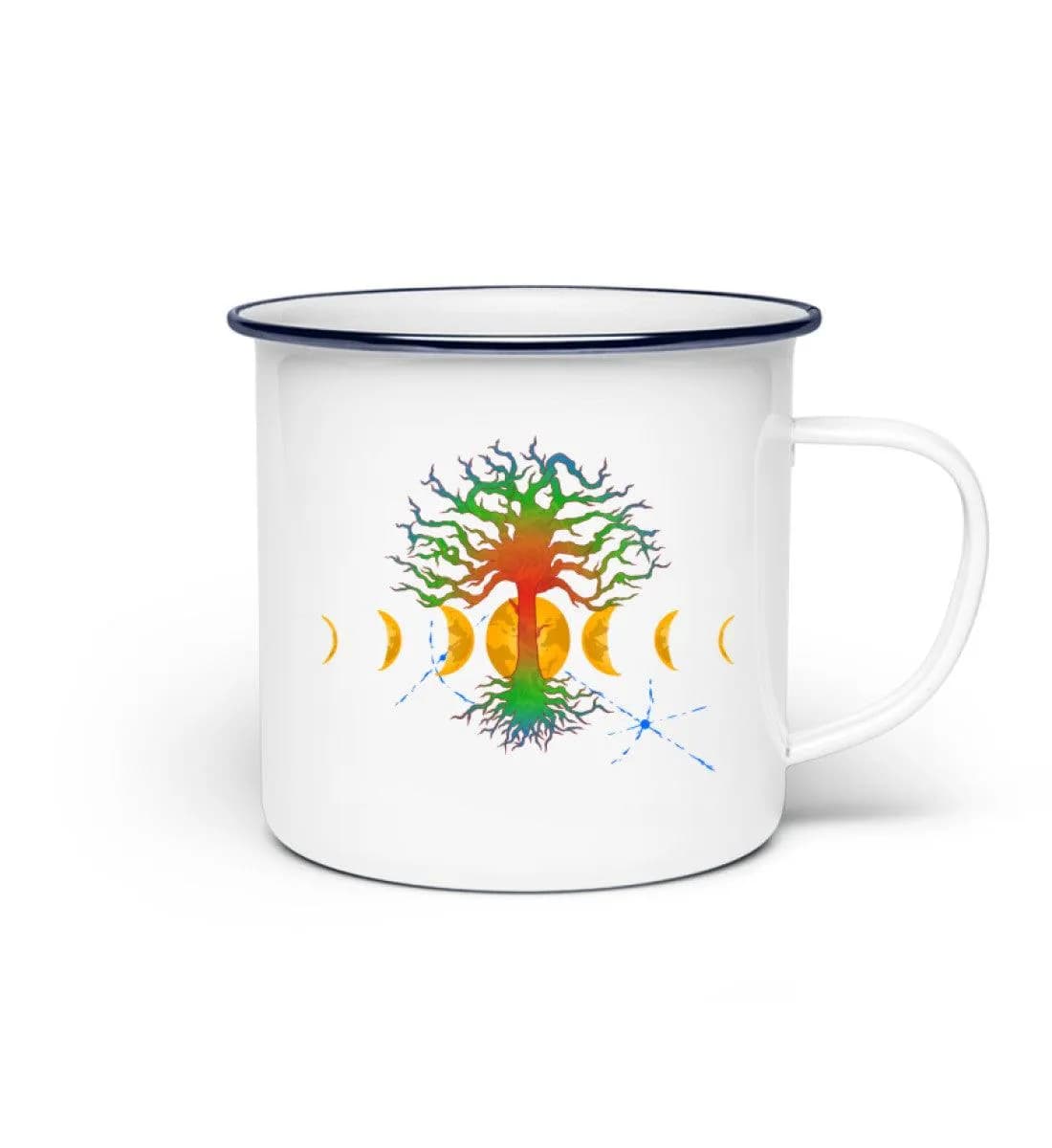 Hot Tree with moonphases - Emaille Tasse 2
