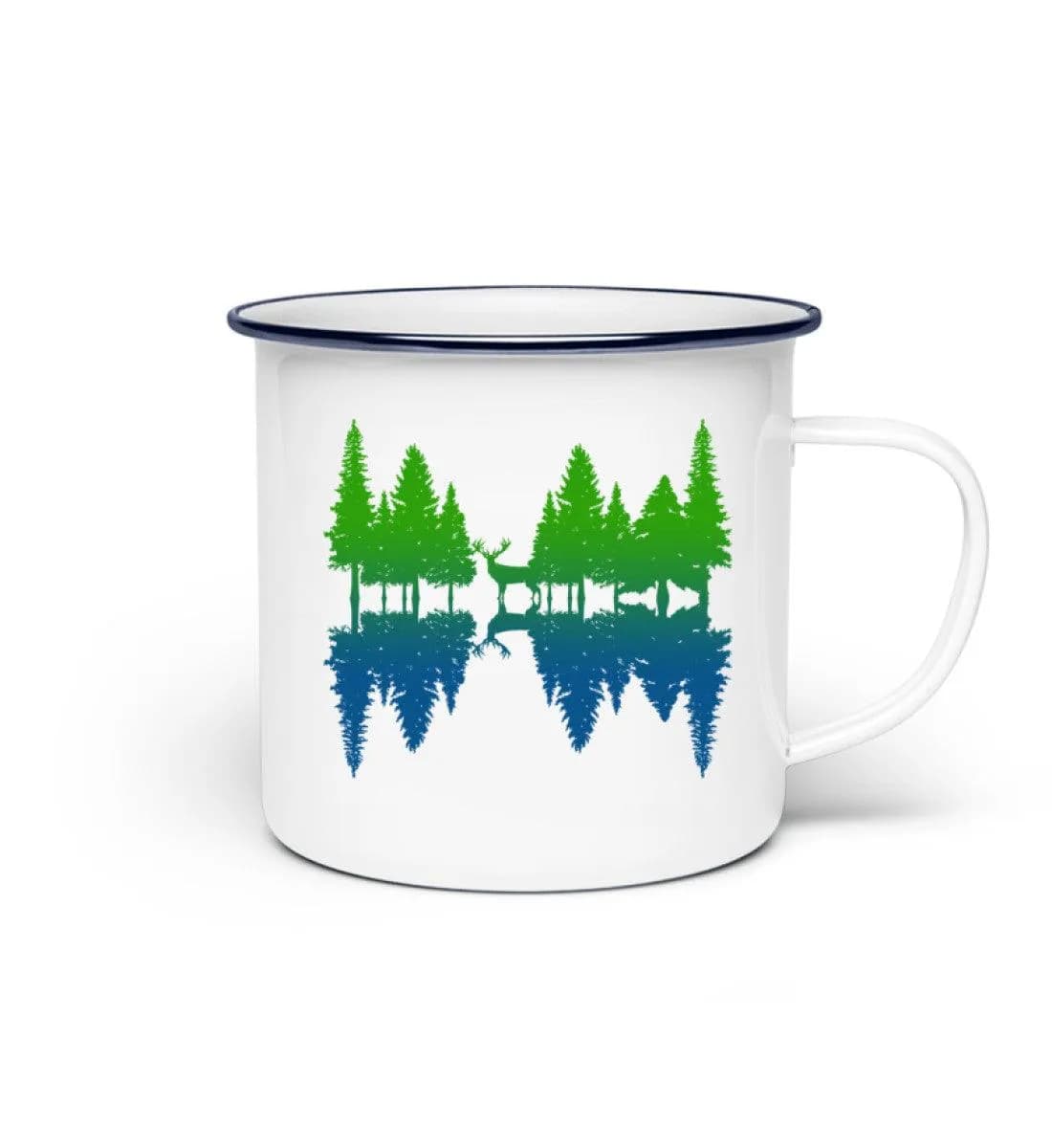 Wald Spiegelung - Emaille Tasse 2