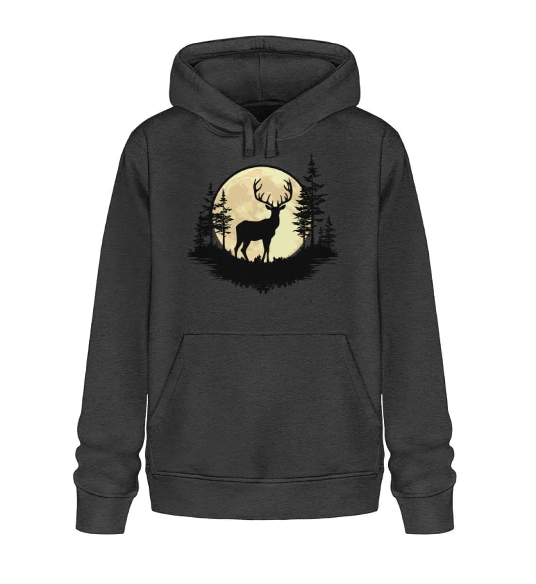 Hirsch im Vollmond - Unisex Basic Bio Hoodie 4