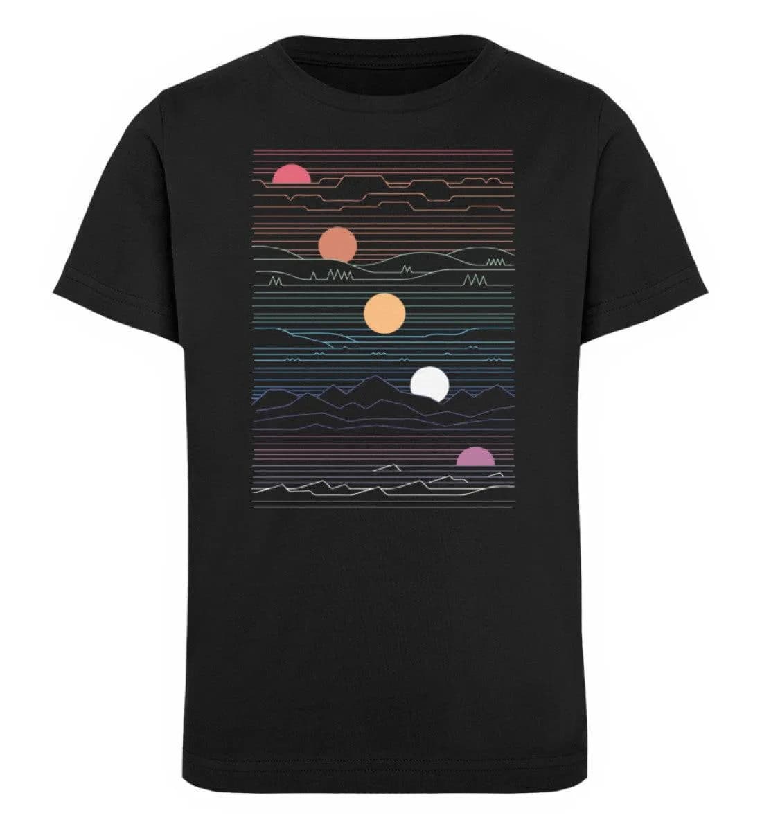 Sonne Berge Linien  - Kinder Bio T-Shirt