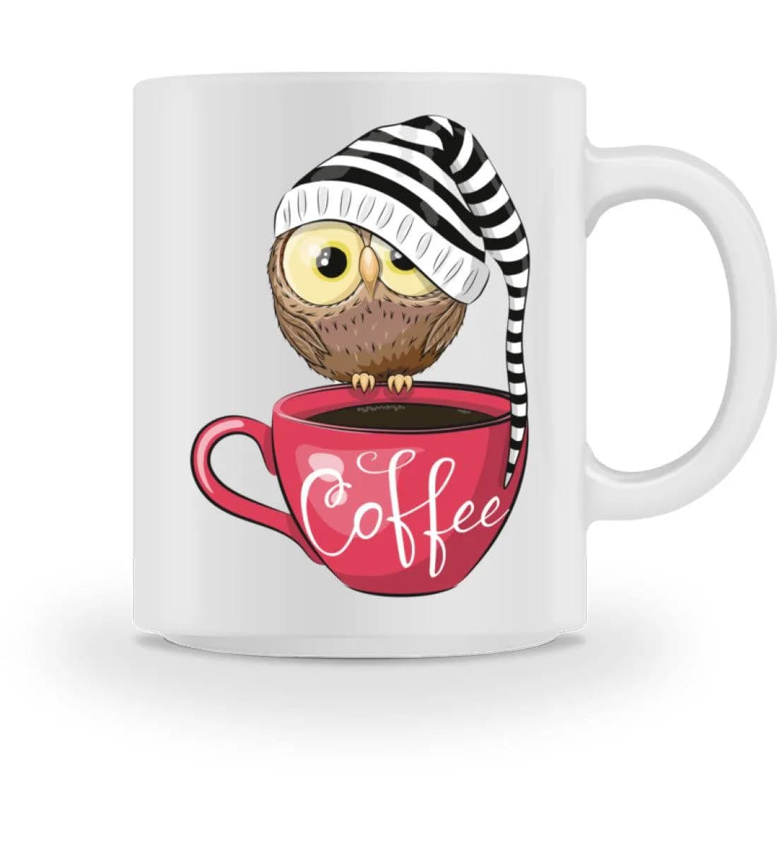 Eule auf Tasse mit Mütze - Tasse 2