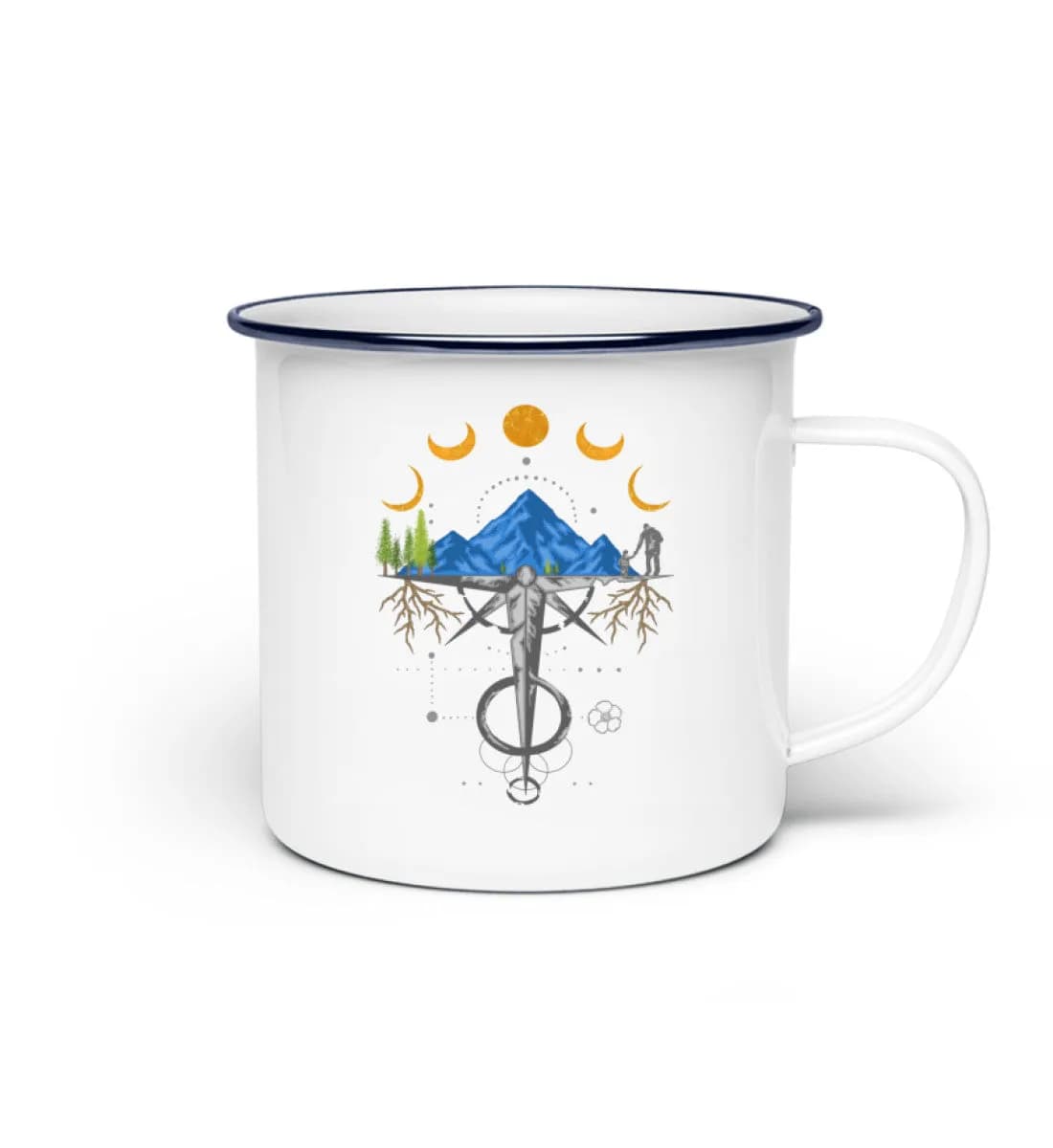 Harmonie der Berge - Emaille Tasse 2
