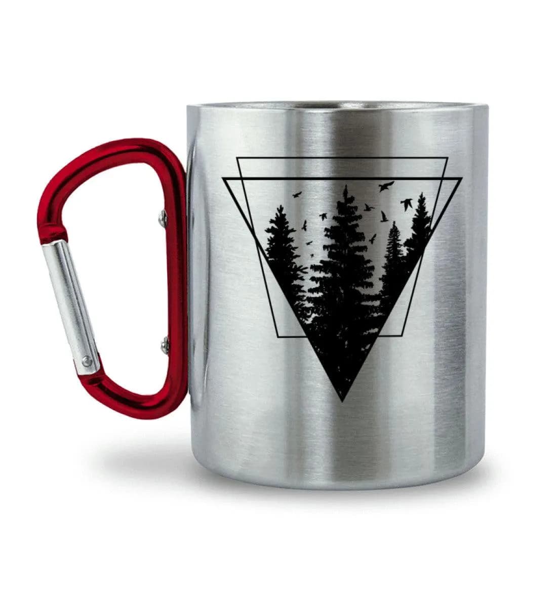 Wald im Dreieck - Edelstahltasse mit Karabinergriff 2