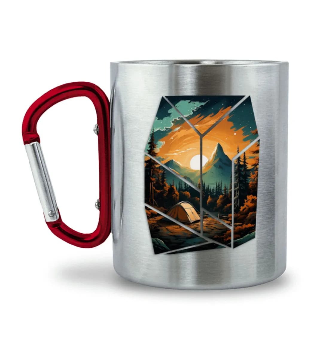 Camping in nature - Edelstahltasse mit Karabinergriff 2