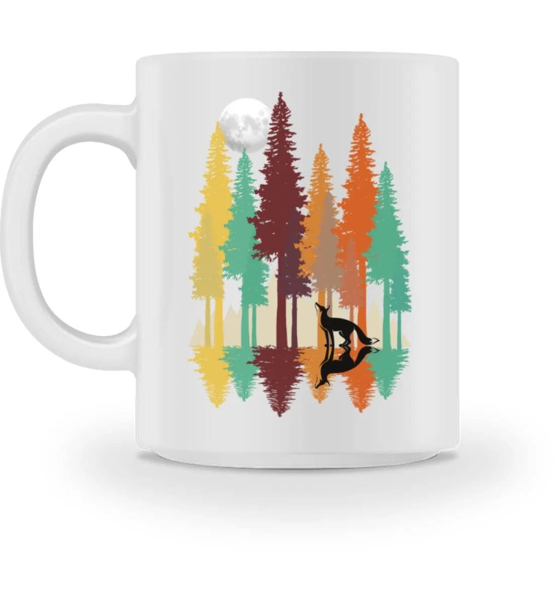 Fuchs im Wald mit Mond - Tasse