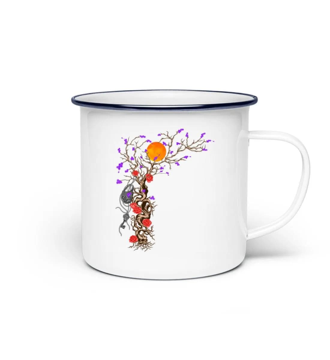 Padlock with roses - Emaille Tasse 3