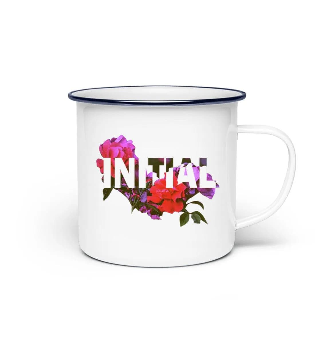Initial Flowers - Emaille Tasse 2
