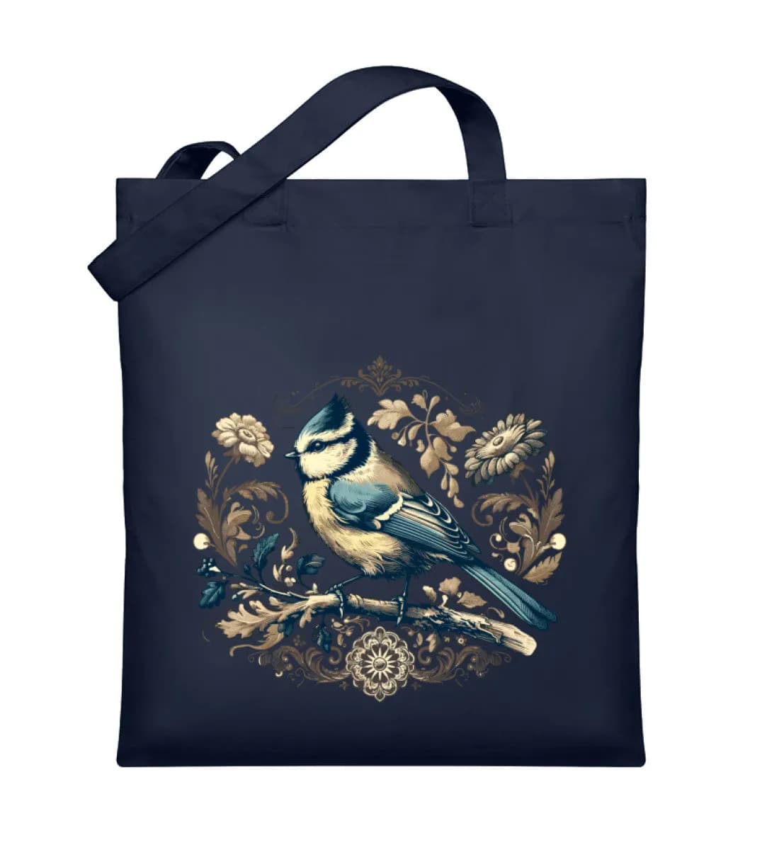 Blaumeise Retroblumen - Organic Jutebeutel 2