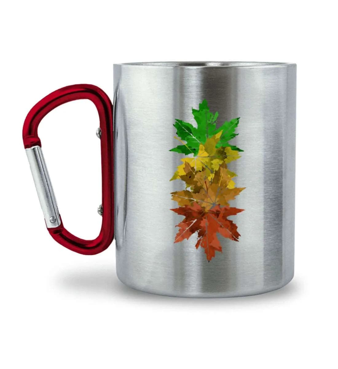 Ahornblätter - Edelstahltasse mit Karabinergriff 2