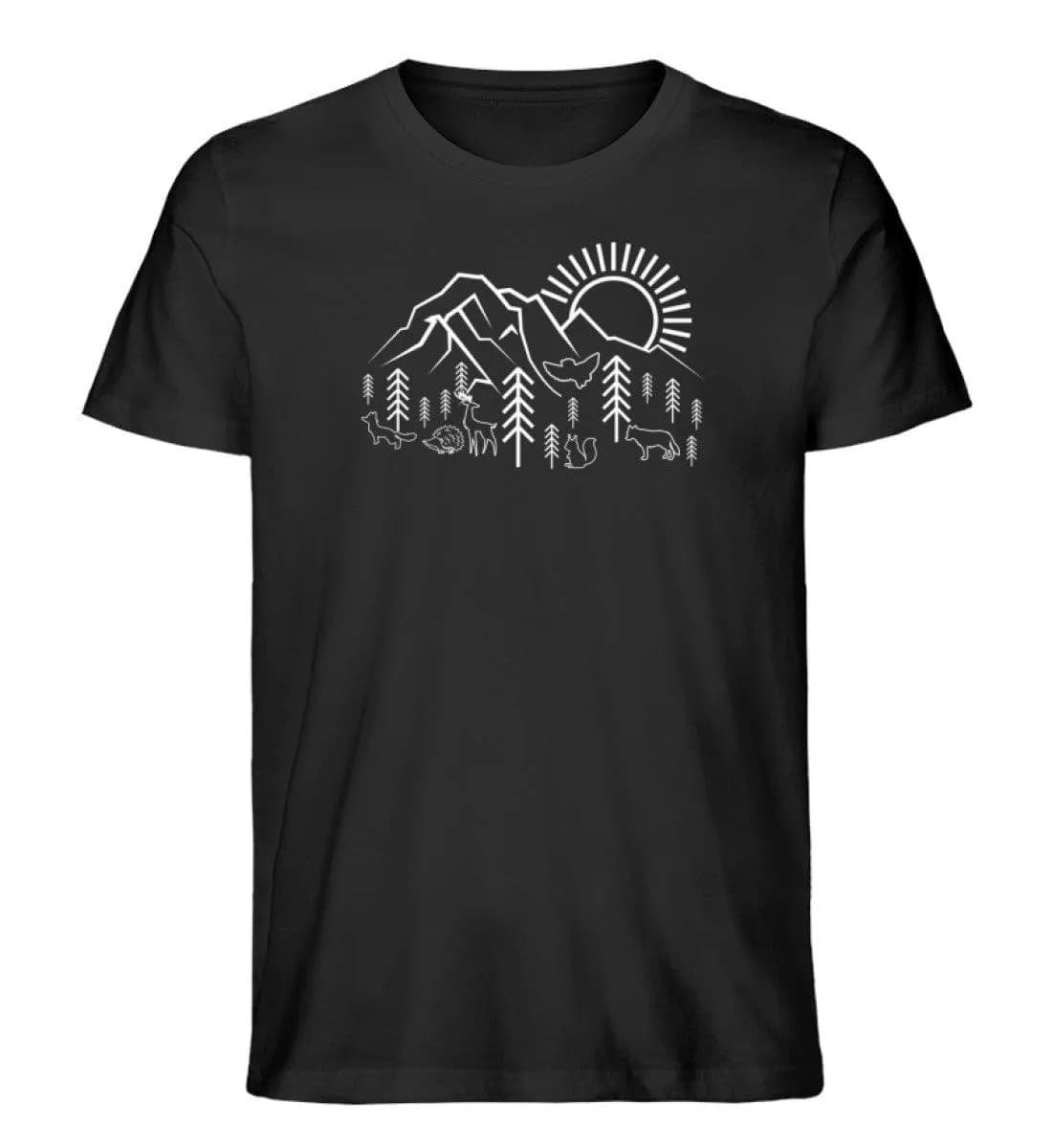 Berge Sonne Tiere - Herren Premium Bio Shirt