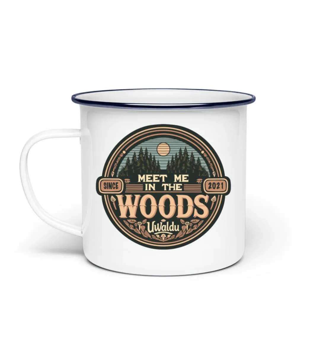 Meet me in the Woods round - Emaille Tasse