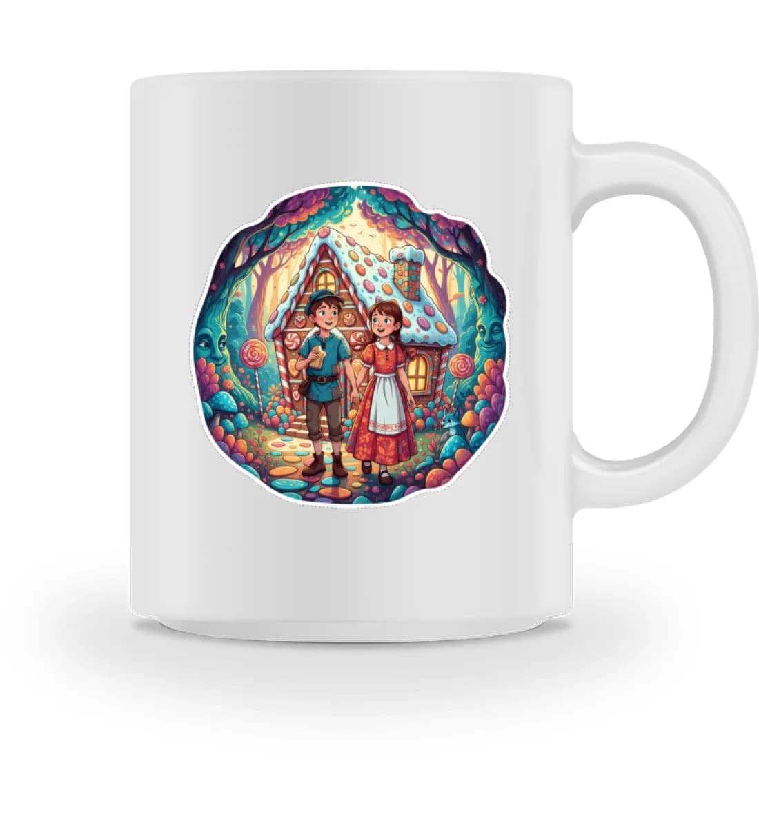 Hänsel und Gretel haben ein Lebkuchenhaus gefunden  - Tasse 4