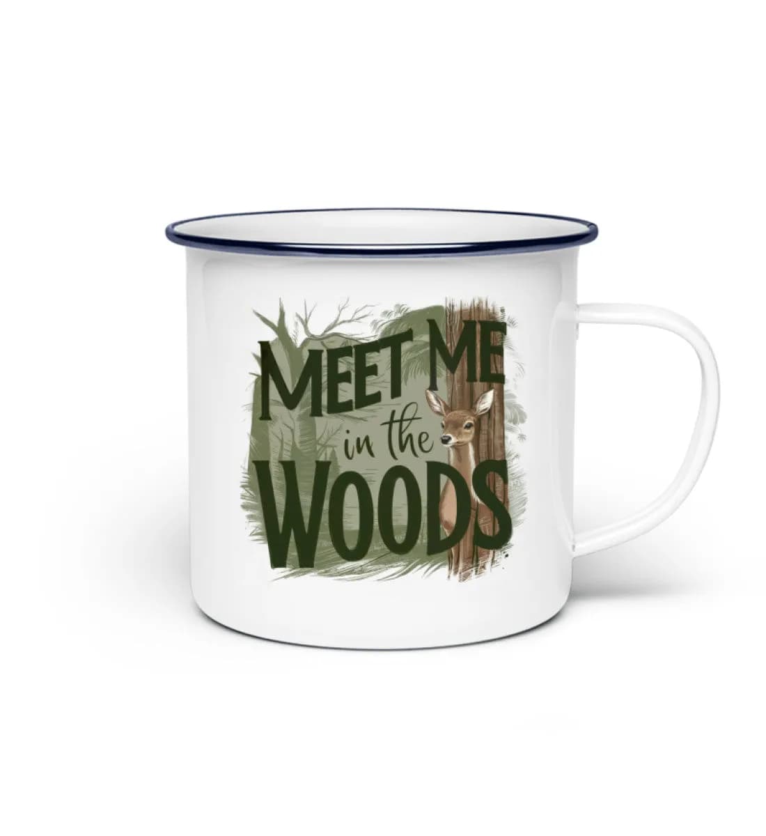 Meet me in the woods deer - Emaille Tasse 2
