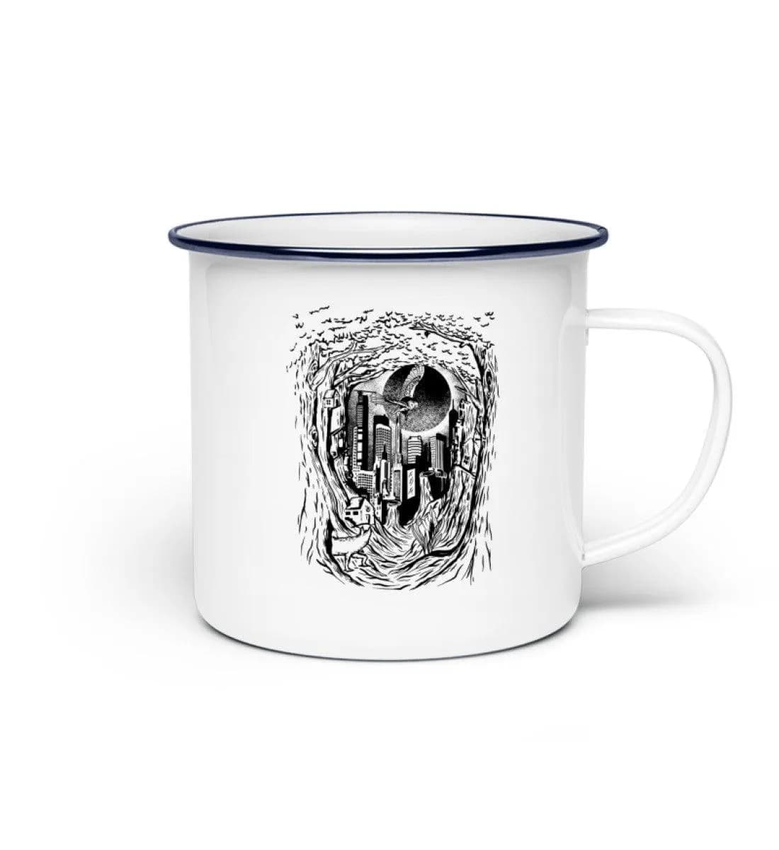 Stadt im Wald - Emaille Tasse 2