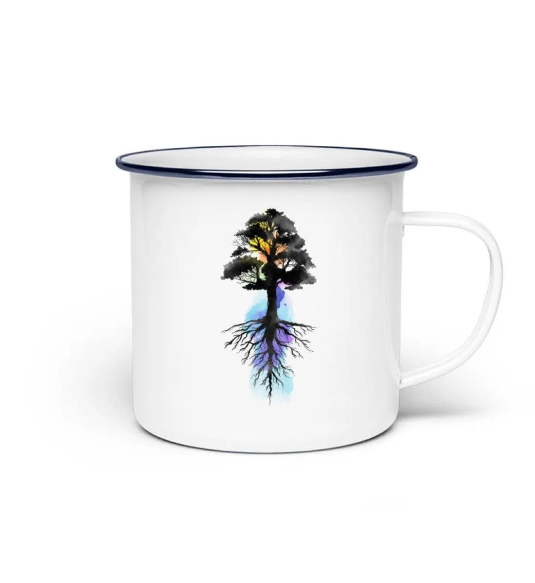 Watercolor Tree - Emaille Tasse 2