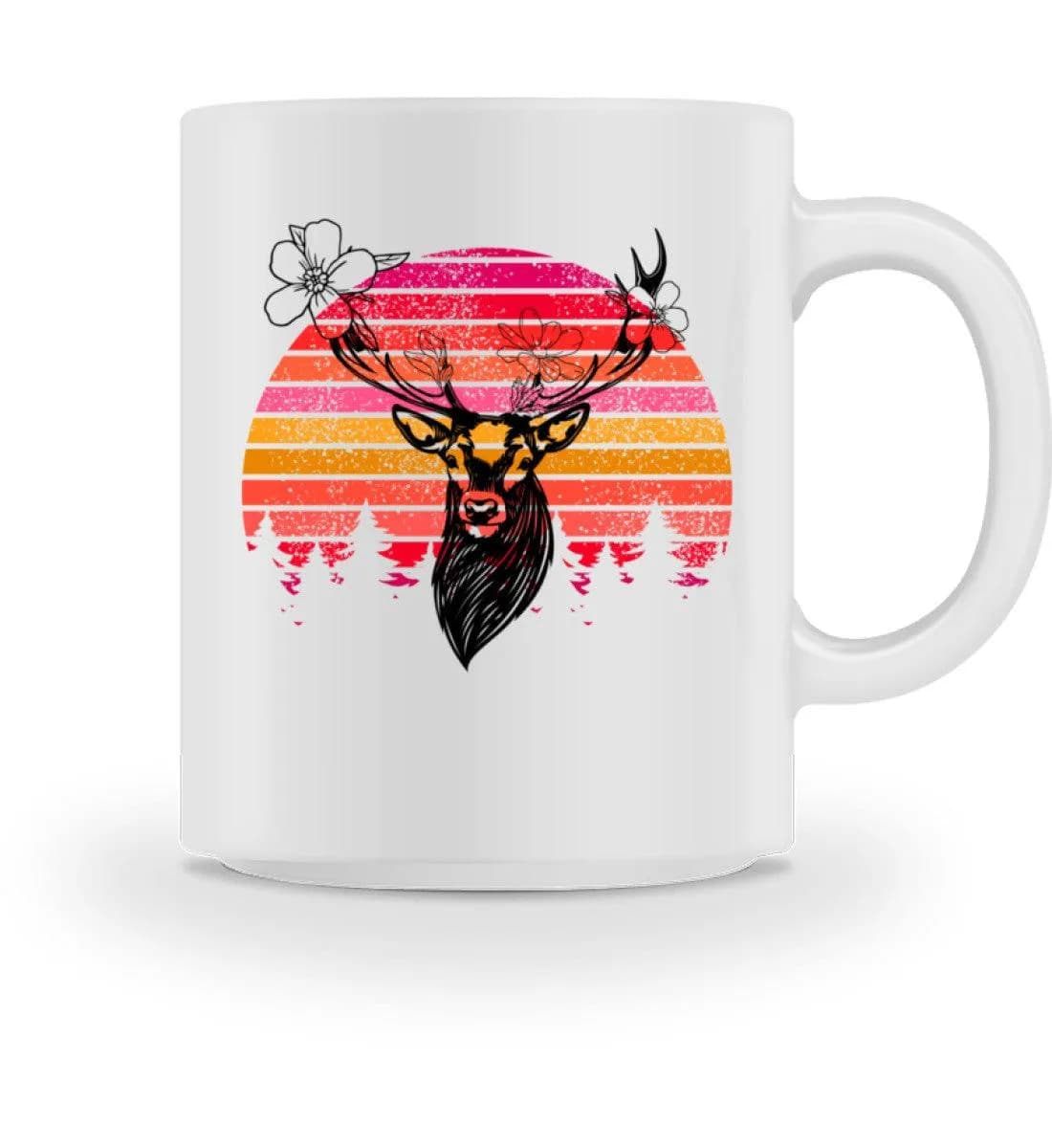 Retro Blumenhirsch - Tasse 2