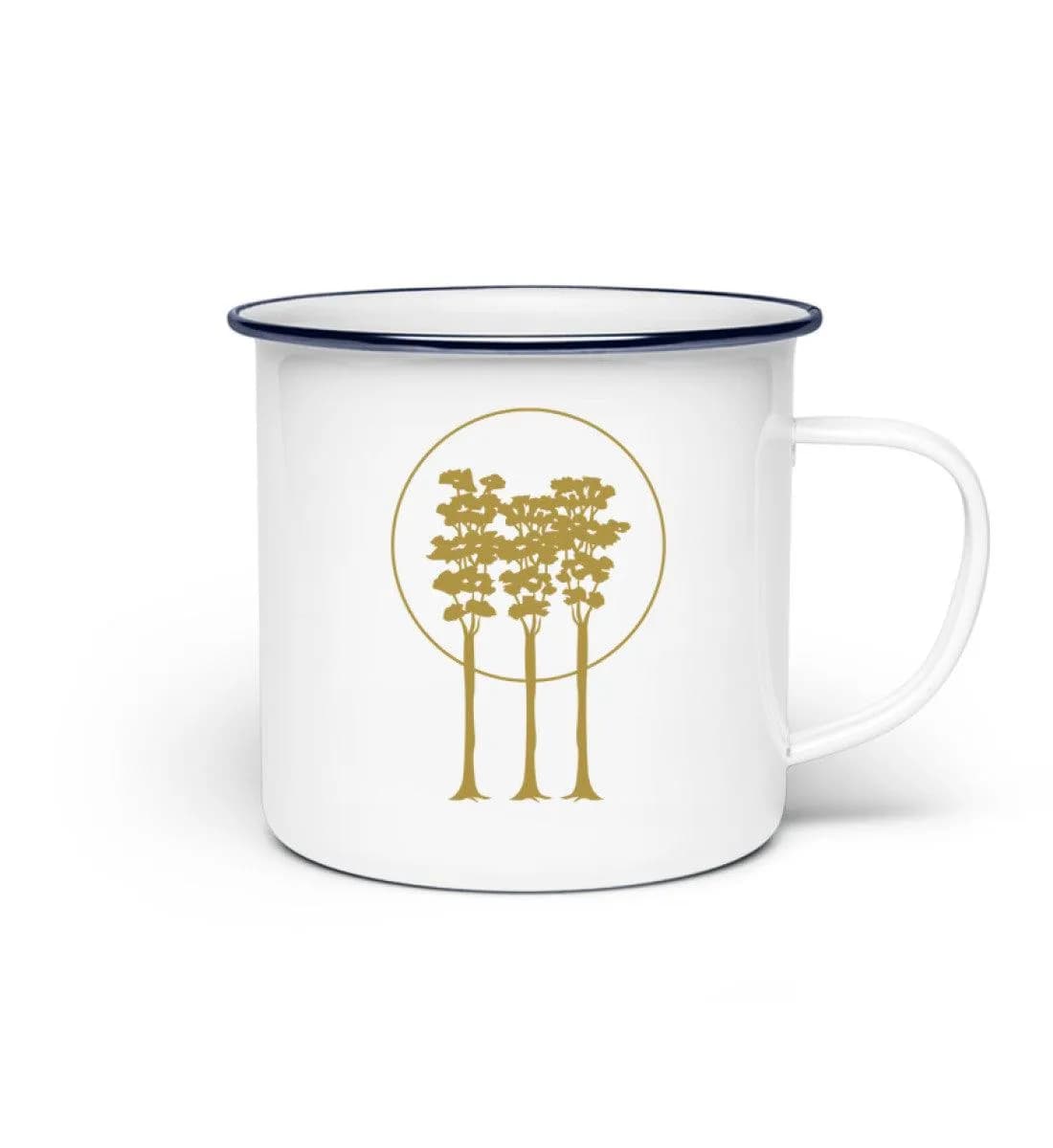 3 golden Trees - Emaille Tasse 2