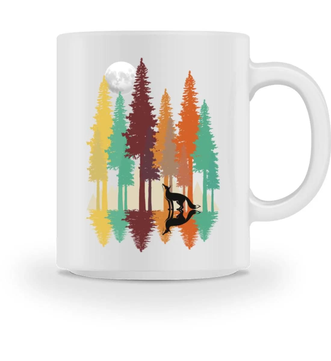 Fuchs im Wald mit Mond - Tasse 2