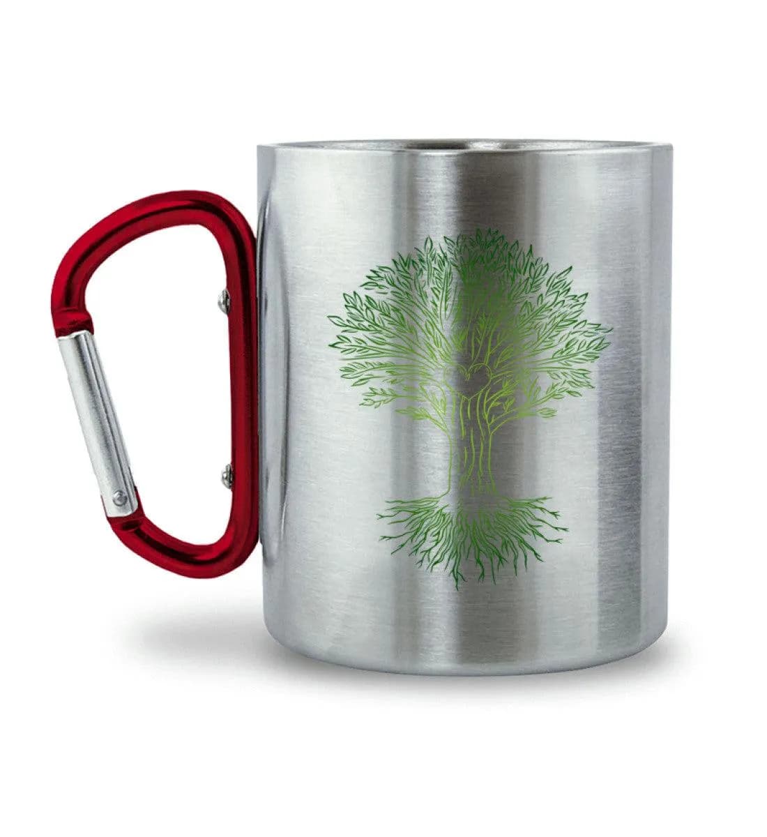 Herzbaum - Edelstahltasse mit Karabinergriff 2