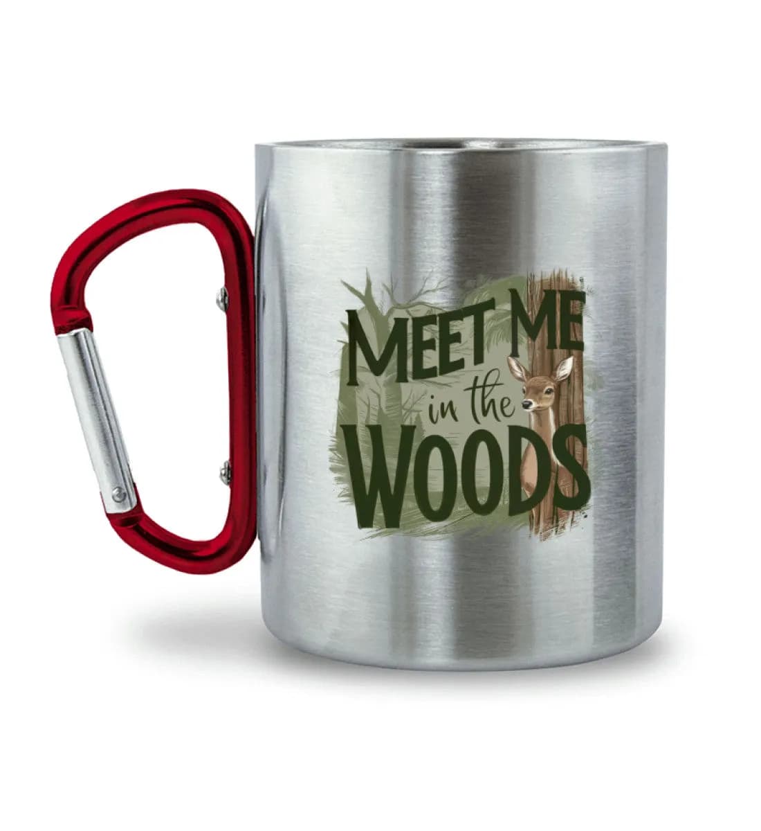 Meet me in the woods deer - Edelstahltasse mit Karabinergriff 2