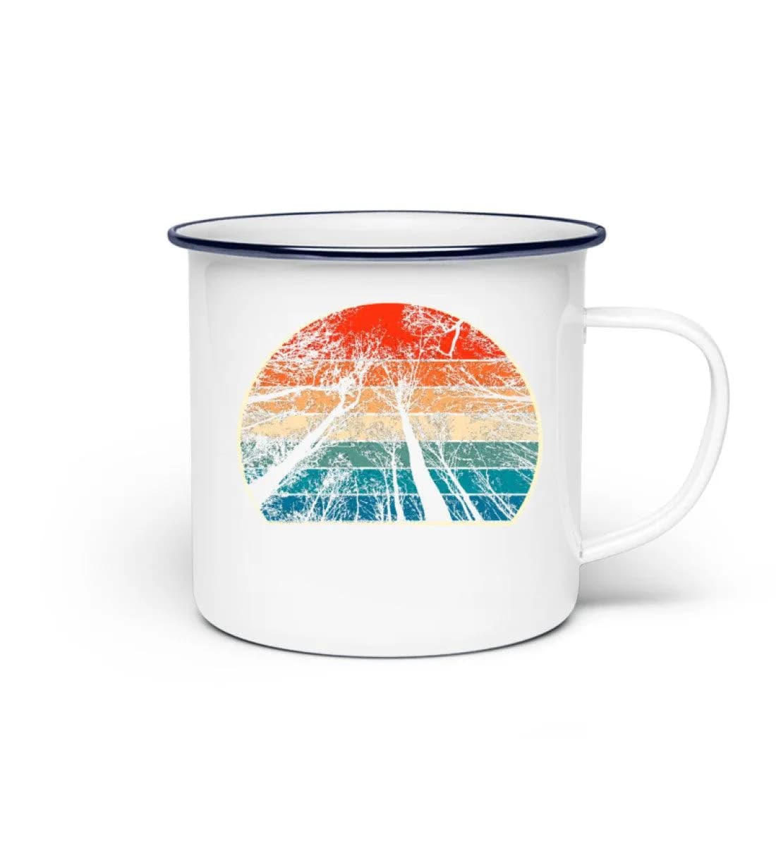 Retro Bäume - Emaille Tasse 2