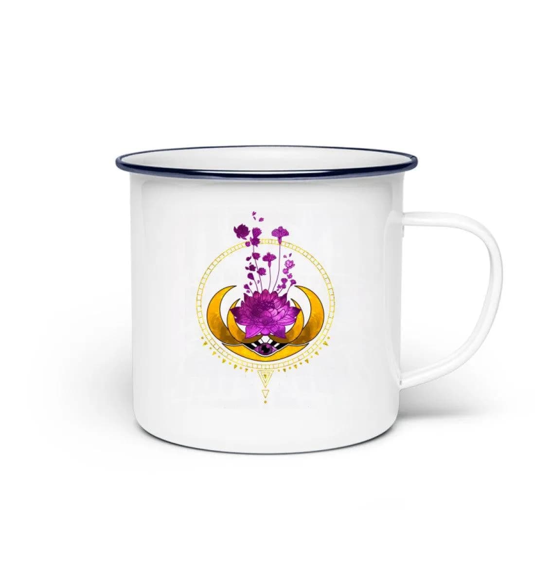 Lotusblume mit Monden - Emaille Tasse 4