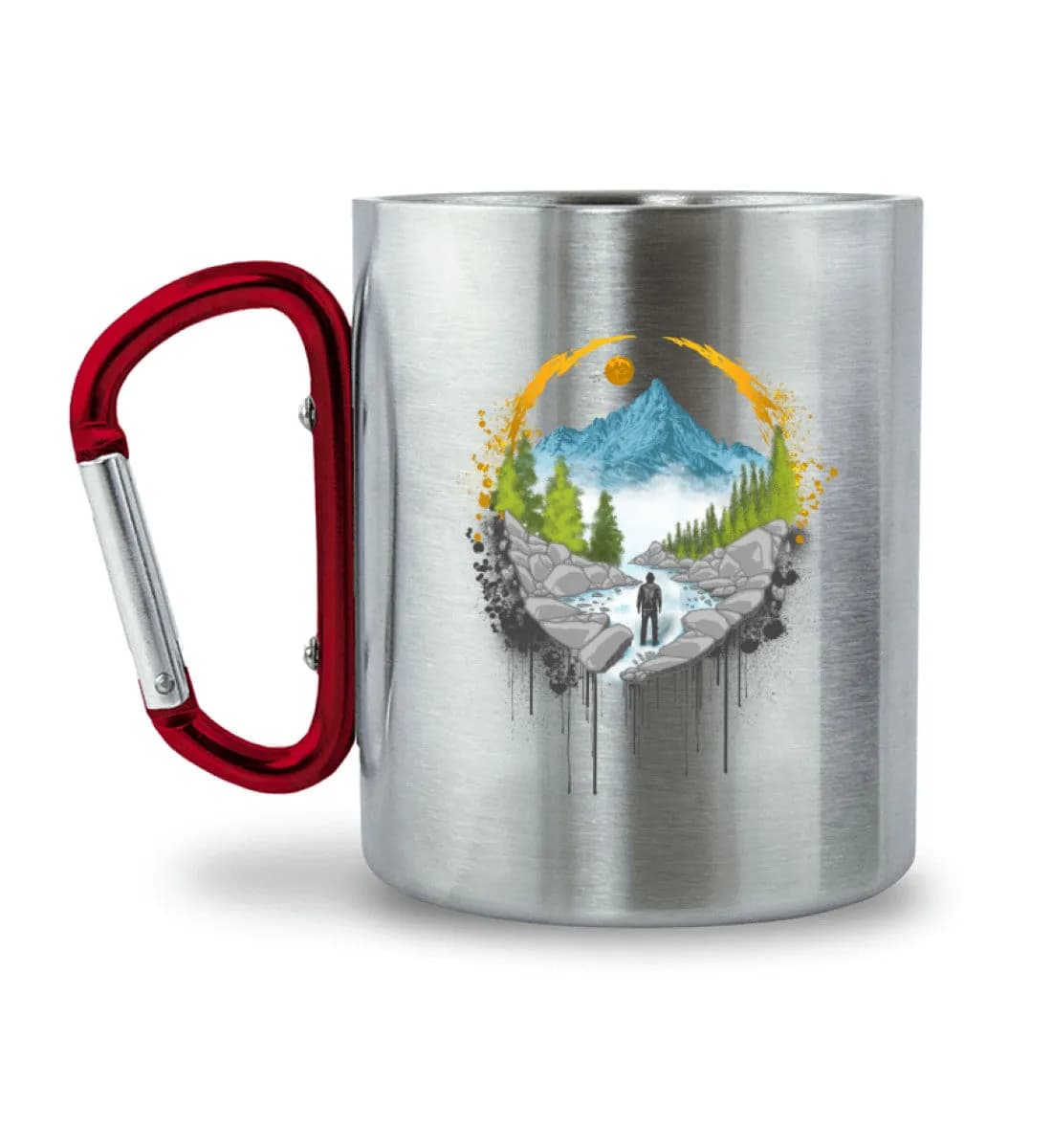 Mountain Path - Edelstahltasse mit Karabinergriff 2