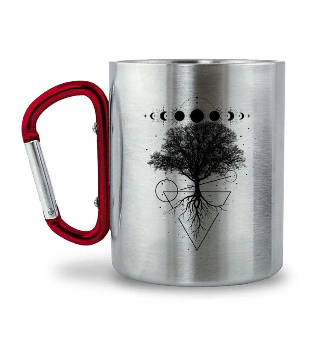 Baum Mondphasen - Edelstahltasse mit Karabinergriff 2