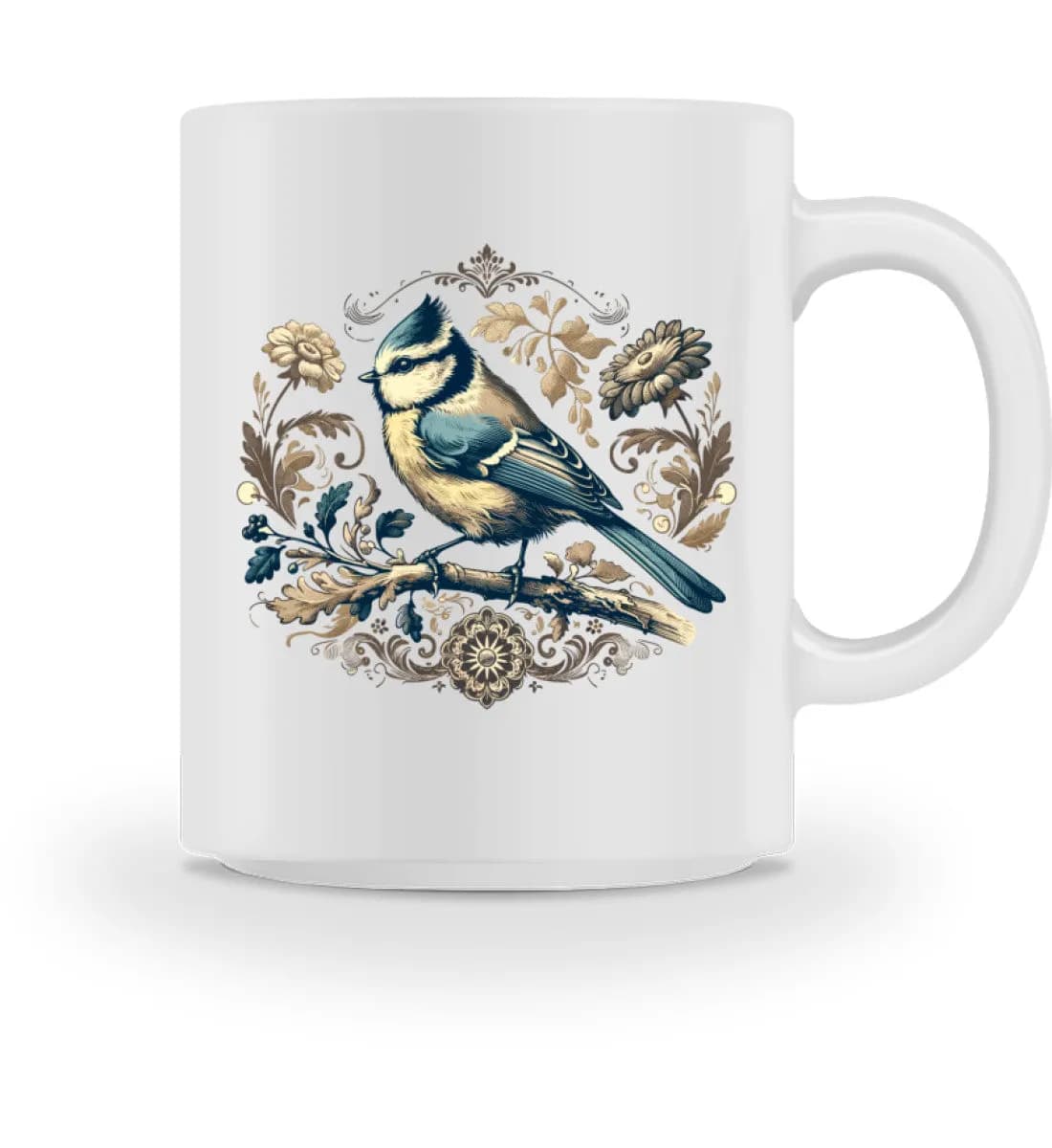 Blaumeise Retroblumen - Tasse 3