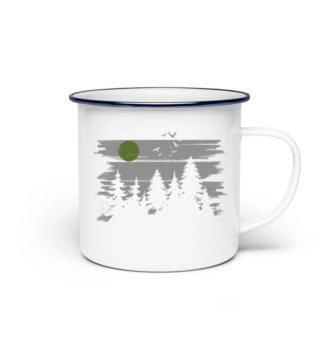 Wald mit Vollmond - Emaille Tasse 2