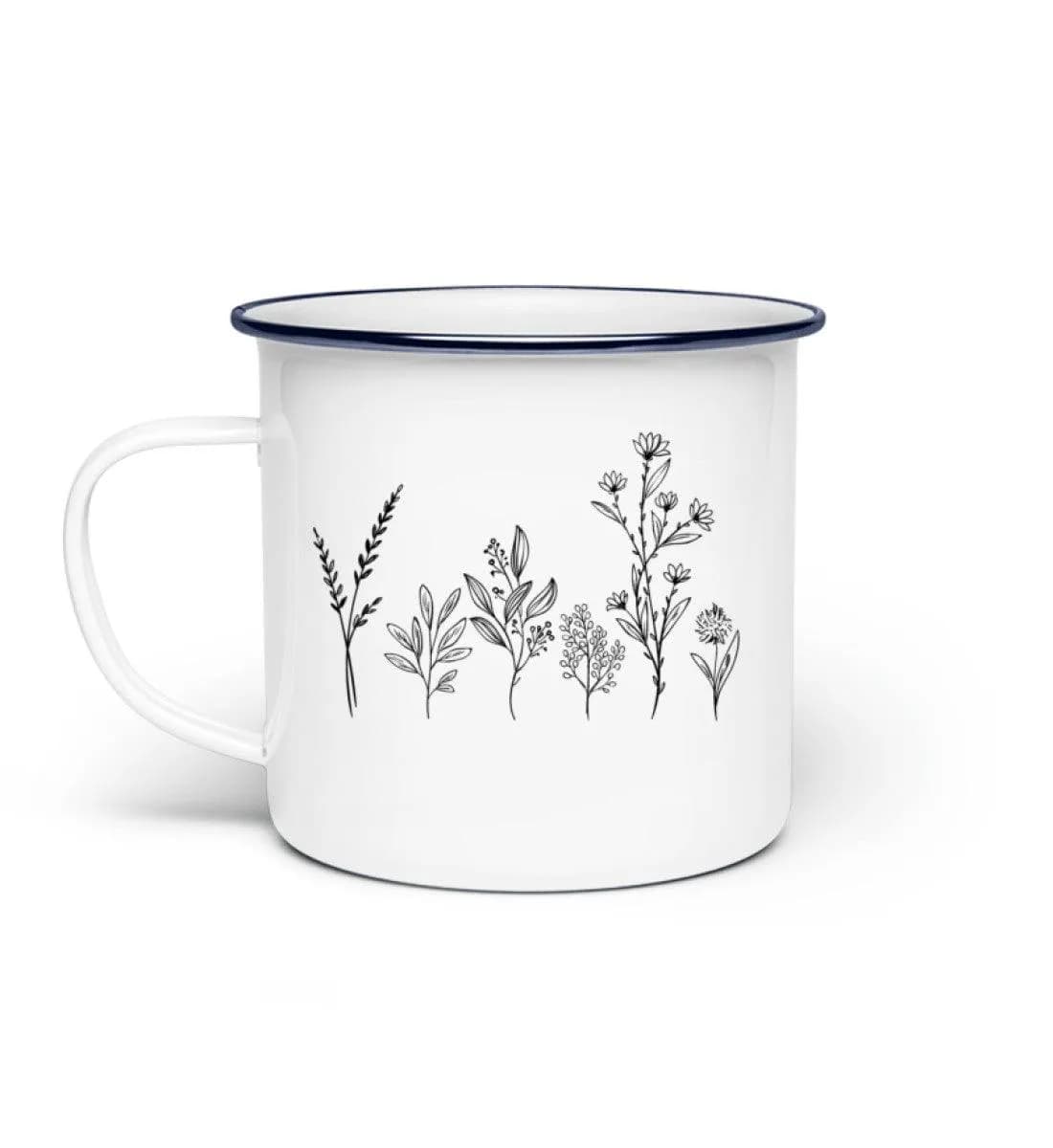 Blumen - Emaille Tasse