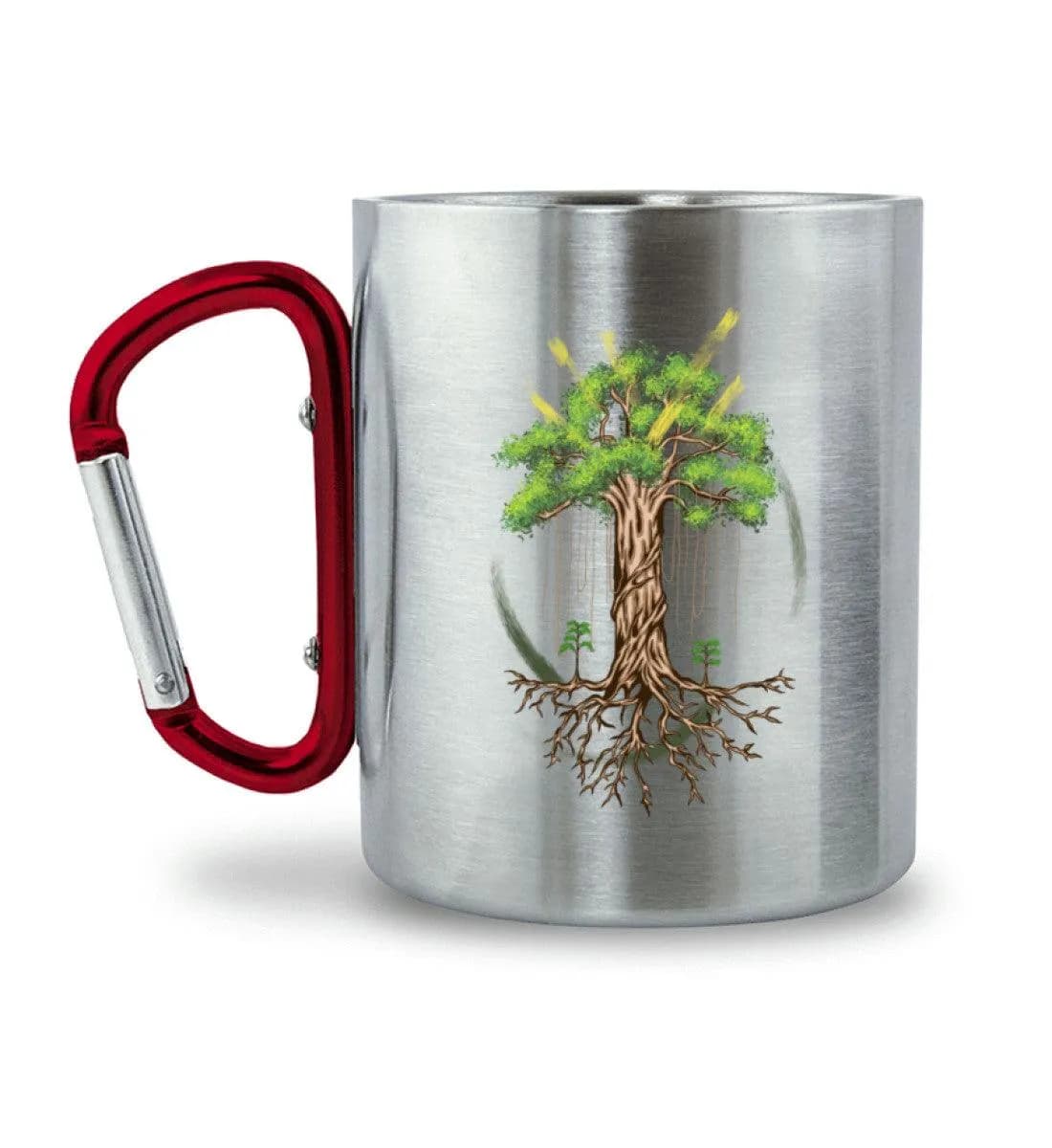Big tree shining - Edelstahltasse mit Karabinergriff 2